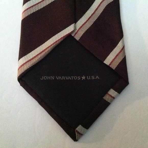 John Varvatos JOHN VARVATOS MEN'S NEW BROWN SILK TIE WIDTH: 3" Size ONE SIZE - 2 Thumbnail