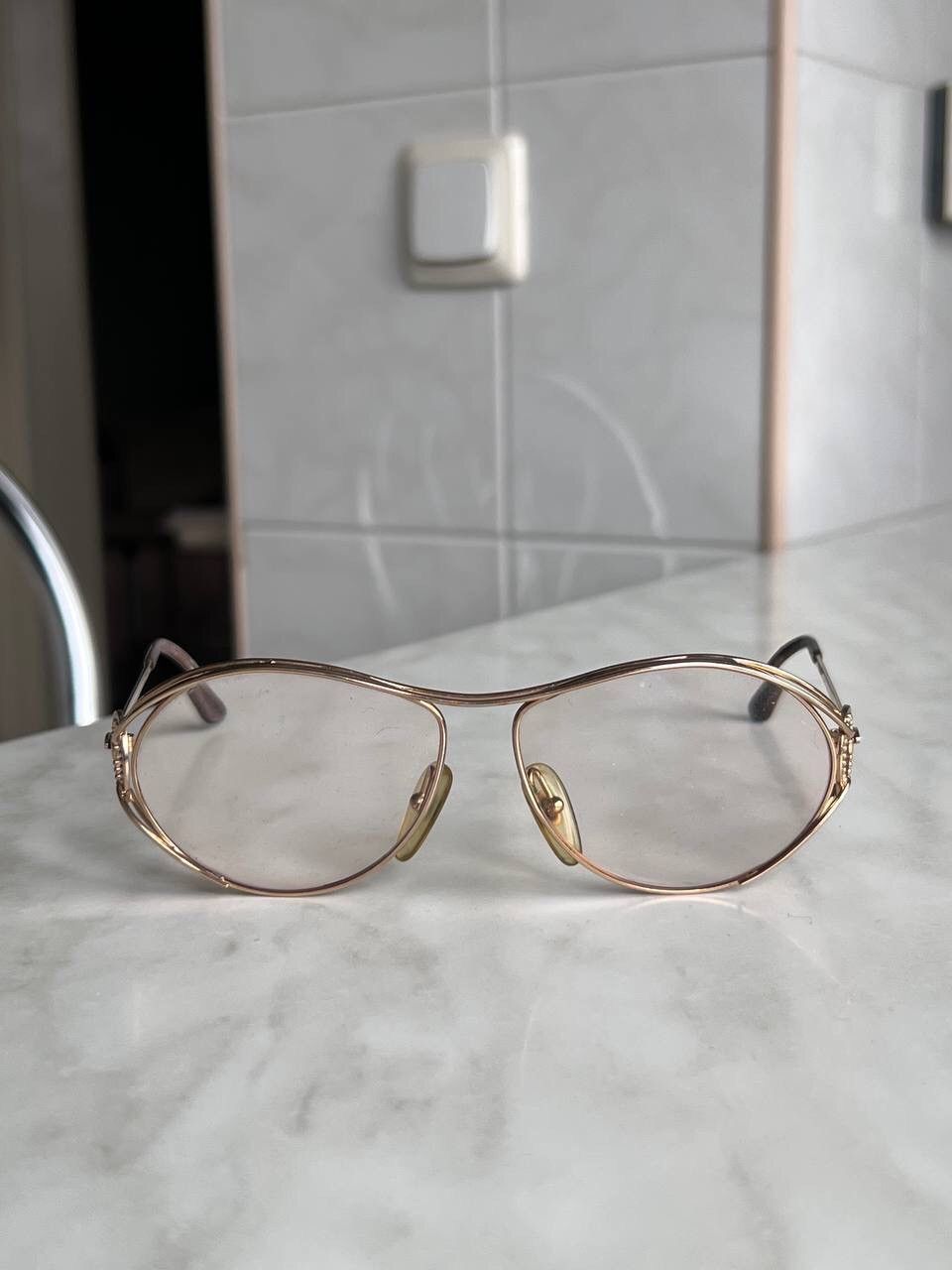 Dior Vintage Christian Dior '80s Eyeglasses Hook Frame Gold Metal Size ONE SIZE - 4 Thumbnail