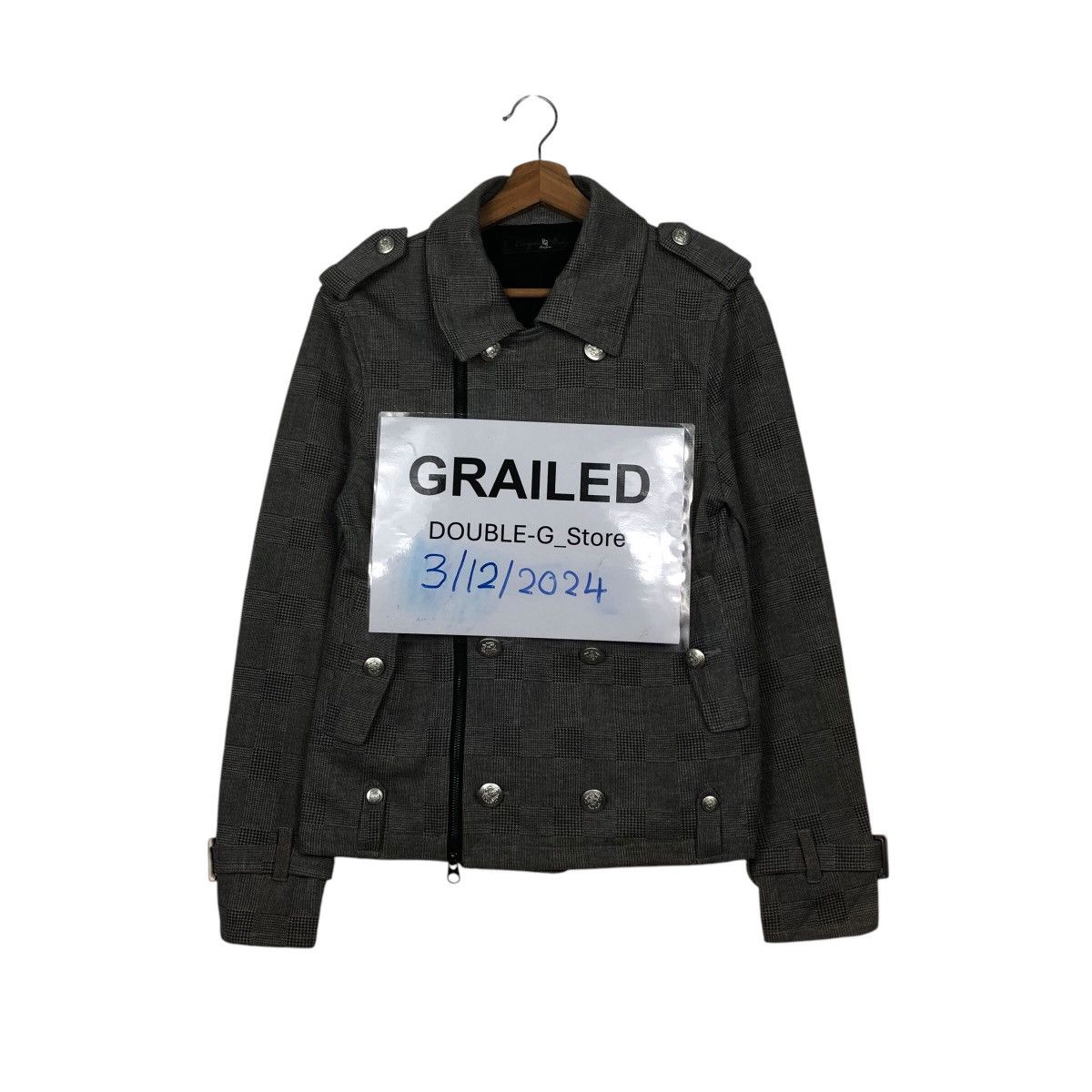 Japanese Brand 📌Cropped Biker Jacket Double Collar Pincponc Size US M / EU 48-50 / 2 - 1 Thumbnail