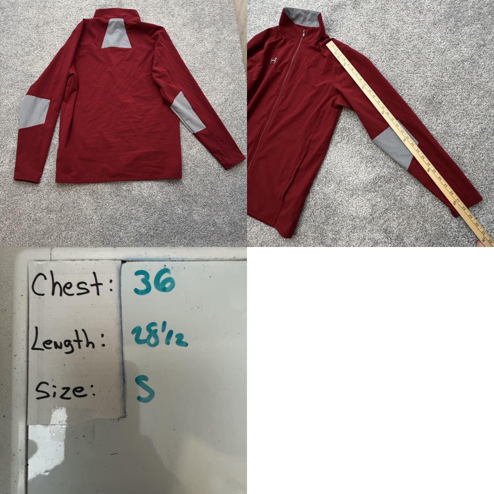 Under Armour Under Armour Jacket Mens Small Red Gray HeatGear Full Zip Athletic Windbreaker Size US S / EU 44-46 / 1 - 9 Thumbnail