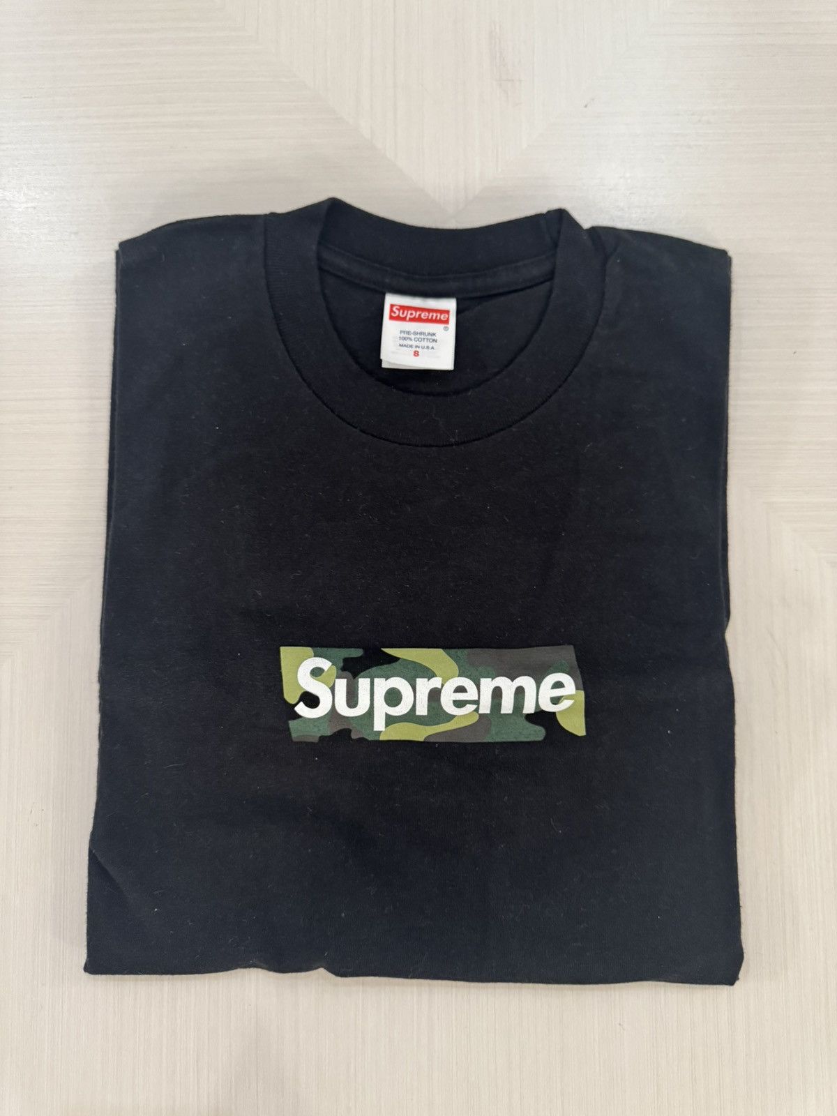 Supreme camo box logo tee Black sz S FW23 USED