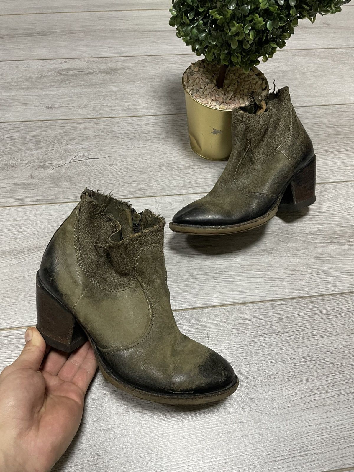 A.S.98 AS 98 vintage airstep distressed zip hight leather boots Size US 8 / IT 38 - 1 Thumbnail
