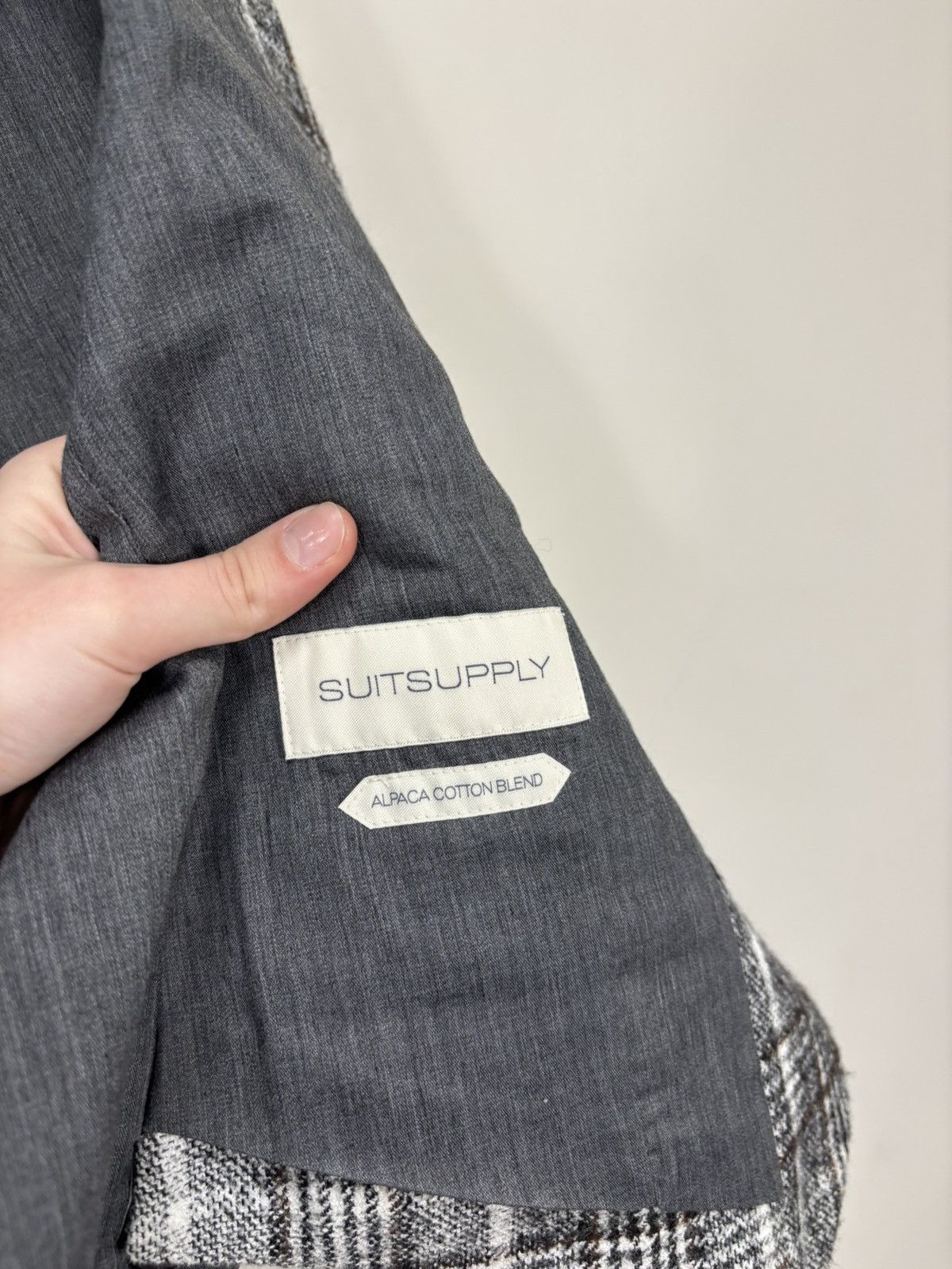 Suitsupply Suitsupply Veneto NEW Men’s Grey Check Alpaca Waistcoat Vest Size 38R - 15 Thumbnail
