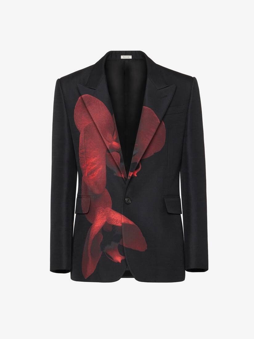 Alexander McQueen o1w1db10725 Orchid Single-Breasted Jacket in Black/Red Size US M / EU 48-50 / 2 - 1 Thumbnail