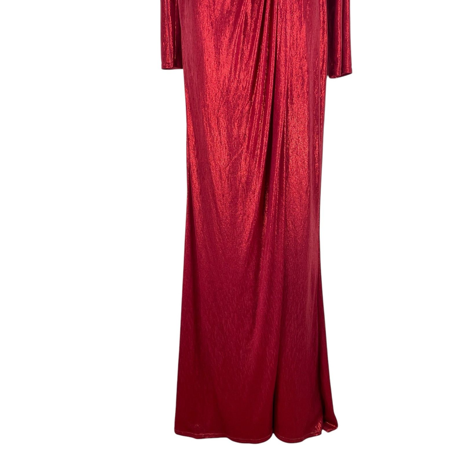 open lace back dress ZARA Red Satin Draped Detaill Maxi Dress UK XL
