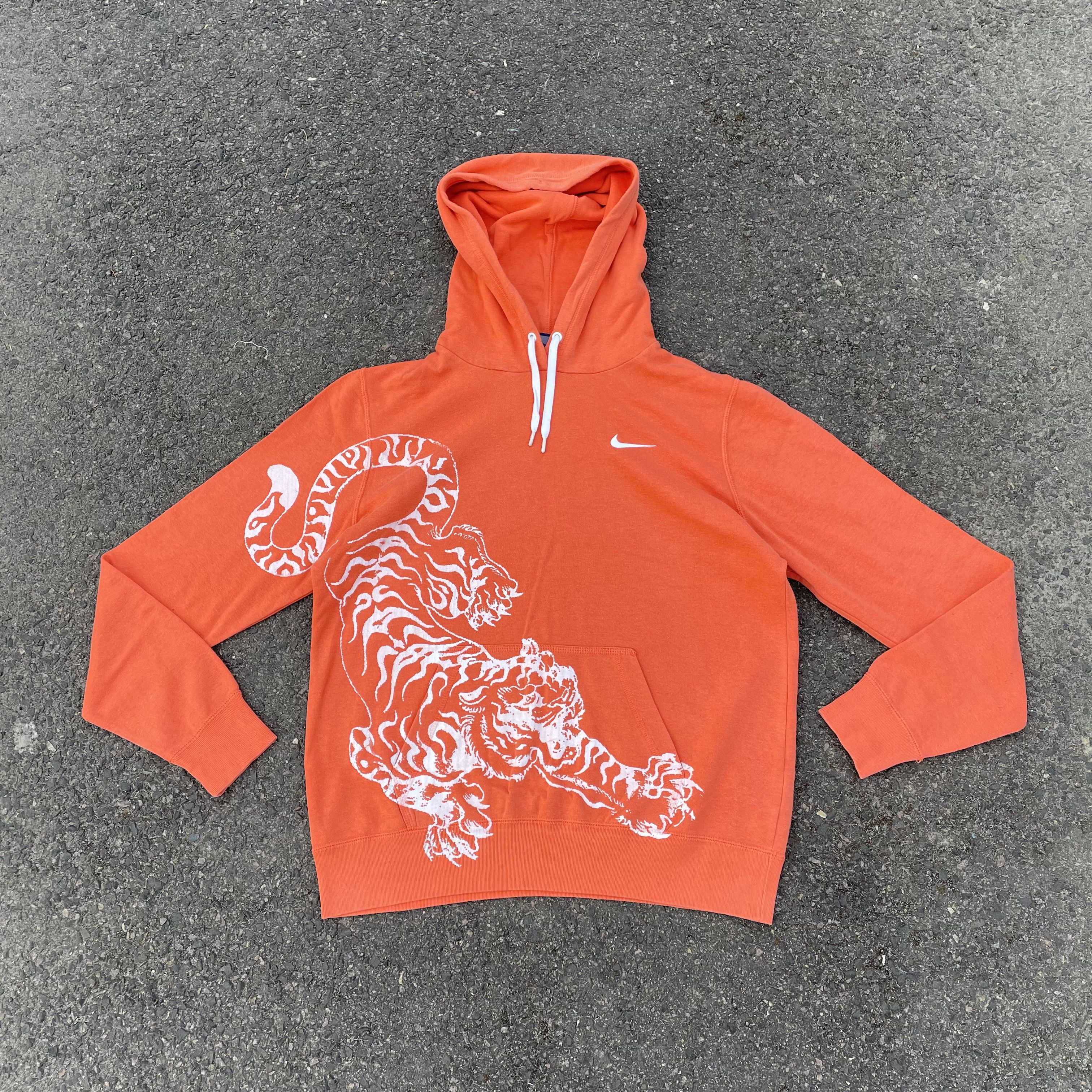 Nike Custom Nike orange Hoodie Tiger Black art grunge opium y2k Size US L / EU 52-54 / 3 - 1 Thumbnail