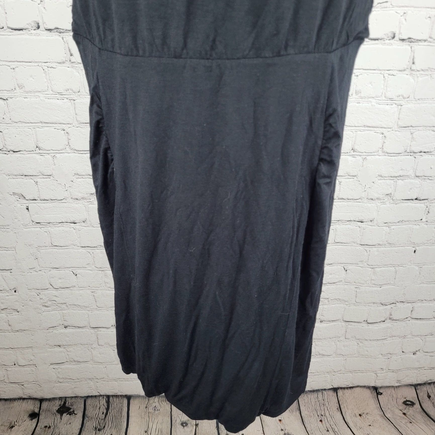 Athleta Athleta Dress Adult Size L Wool Blend Knit Short Sleeve Ruched Black - Womens Size L / US 10 / IT 46 - 6 Thumbnail