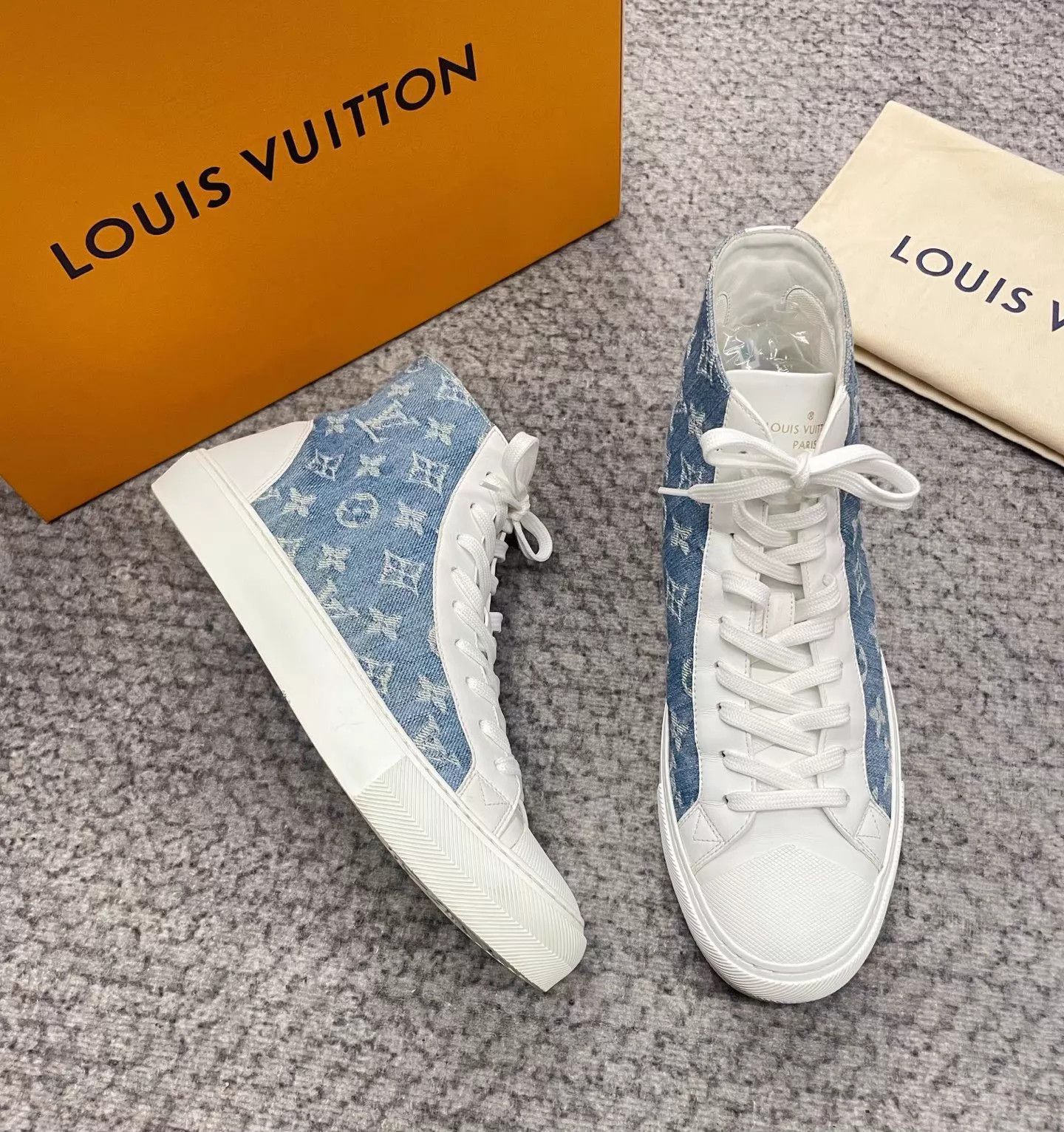 Louis Vuitton LV High-Top Color Blocked Blue Denim Sneaker US 7.5 Size US 7.5 / EU 40-41 - 3 Thumbnail