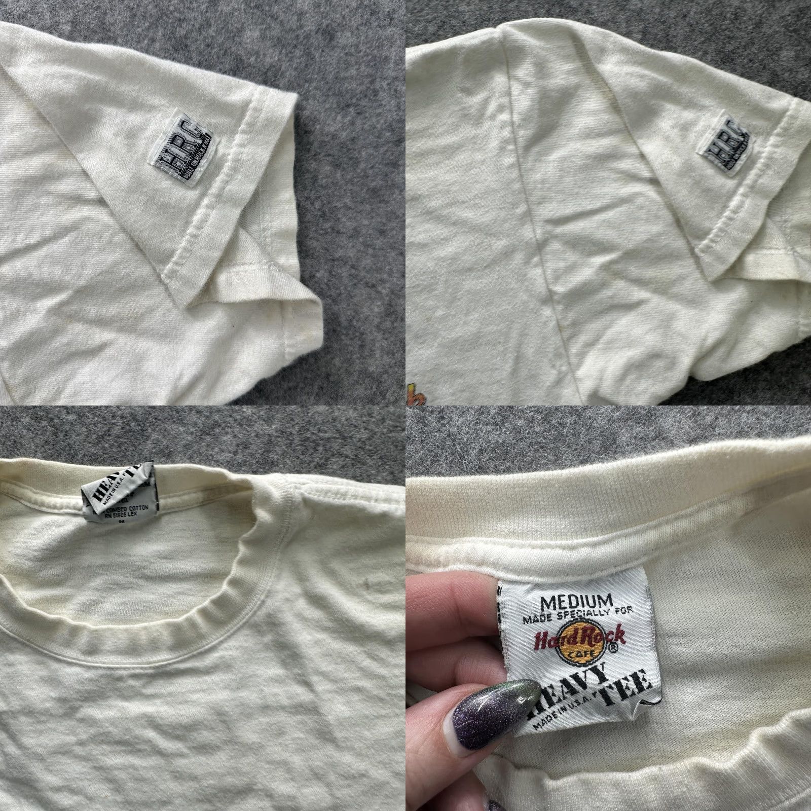 Hard Rock Cafe VINTAGE Hard Rock Cafe Orlando Shirt Mens Medium White Guitar Save Planet 90s Size US L / EU 52-54 / 3 - 8 Thumbnail