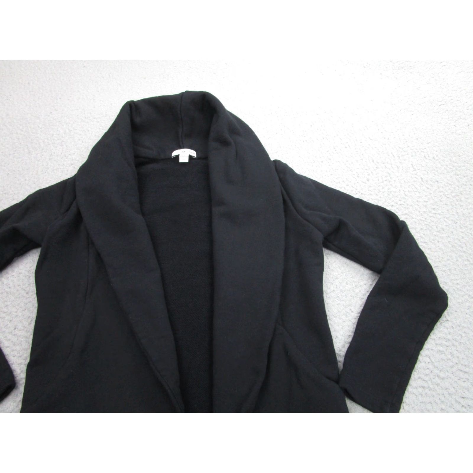 James Perse James Perse Womens Jacket Large Black Cotton Open Front Cardigan Shawl Collar Casual Fall Winter Size XS / US 0-2 / IT 36-38 - 2 Thumbnail