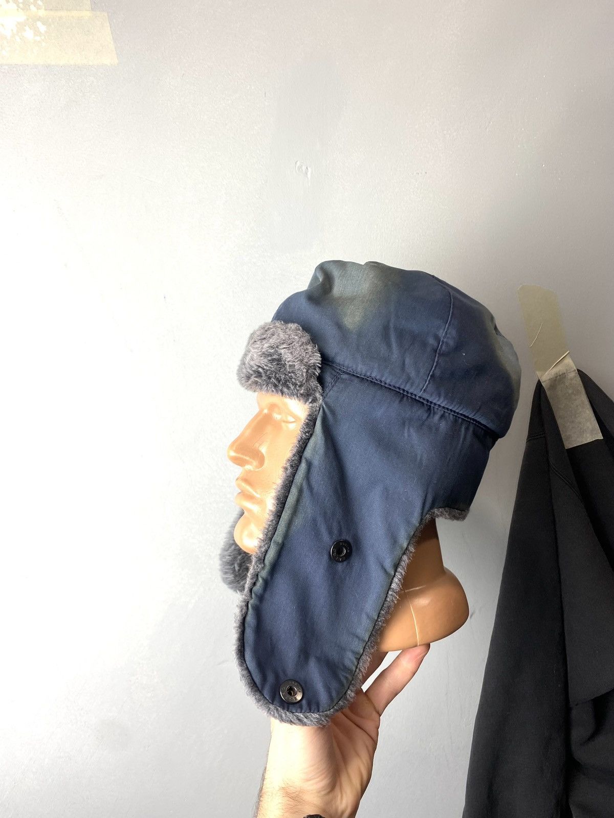 Vintage Vintage Soviet Era Black Fur Ushanka Trapper Hat Winter Cap Size ONE SIZE - 10 Thumbnail