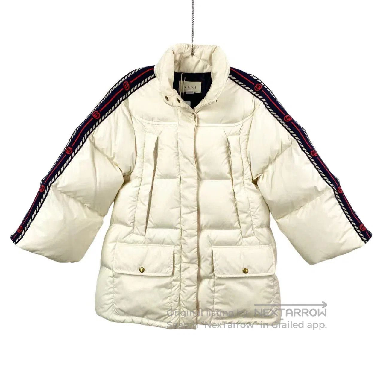 Gucci Guicci White down jacket with logo on both sides| Size XS / US 0-2 / IT 36-38 - 1 Thumbnail
