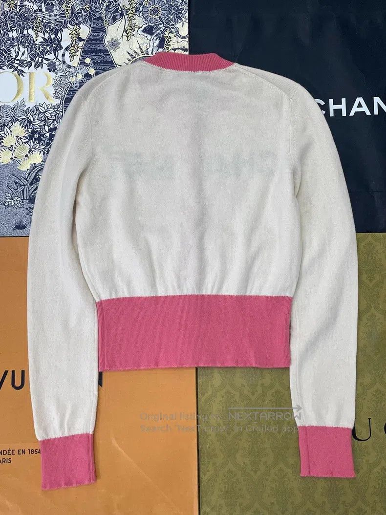 Chanel Chanel Beach Series Pink Beige Letter Cashmere Knitted Car Size XS / US 0-2 / IT 36-38 - 3 Thumbnail