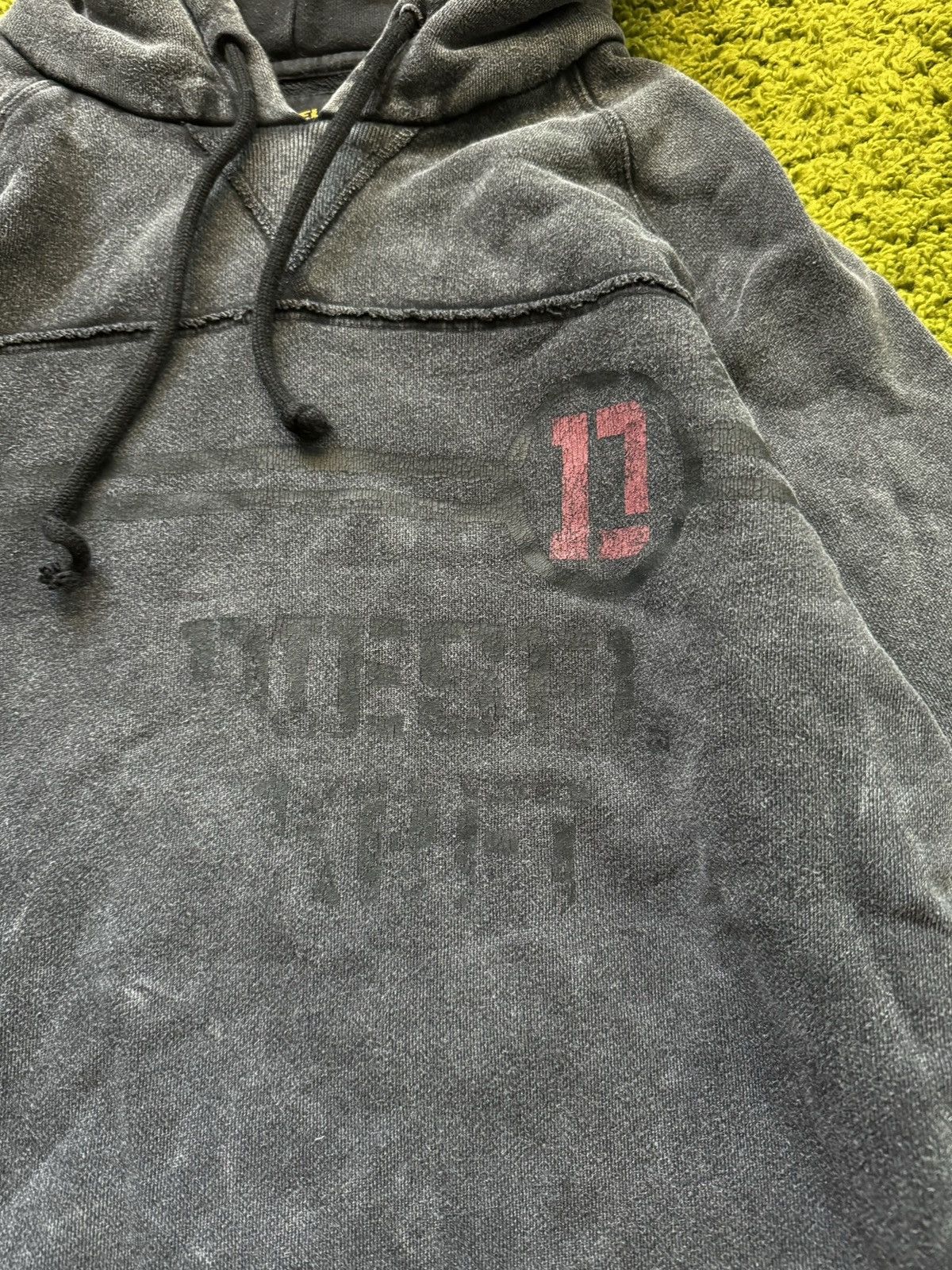 Designer × Diesel × Diesel Black Gold Diesel Y2K style graphite hoodie Size US L / EU 52-54 / 3 - 3 Thumbnail