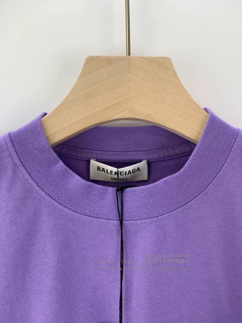 Balenciaga Balenciaga Purple Double Hook Small Logo Short Sleeve Size US XS / EU 42 / 0 - 3 Thumbnail