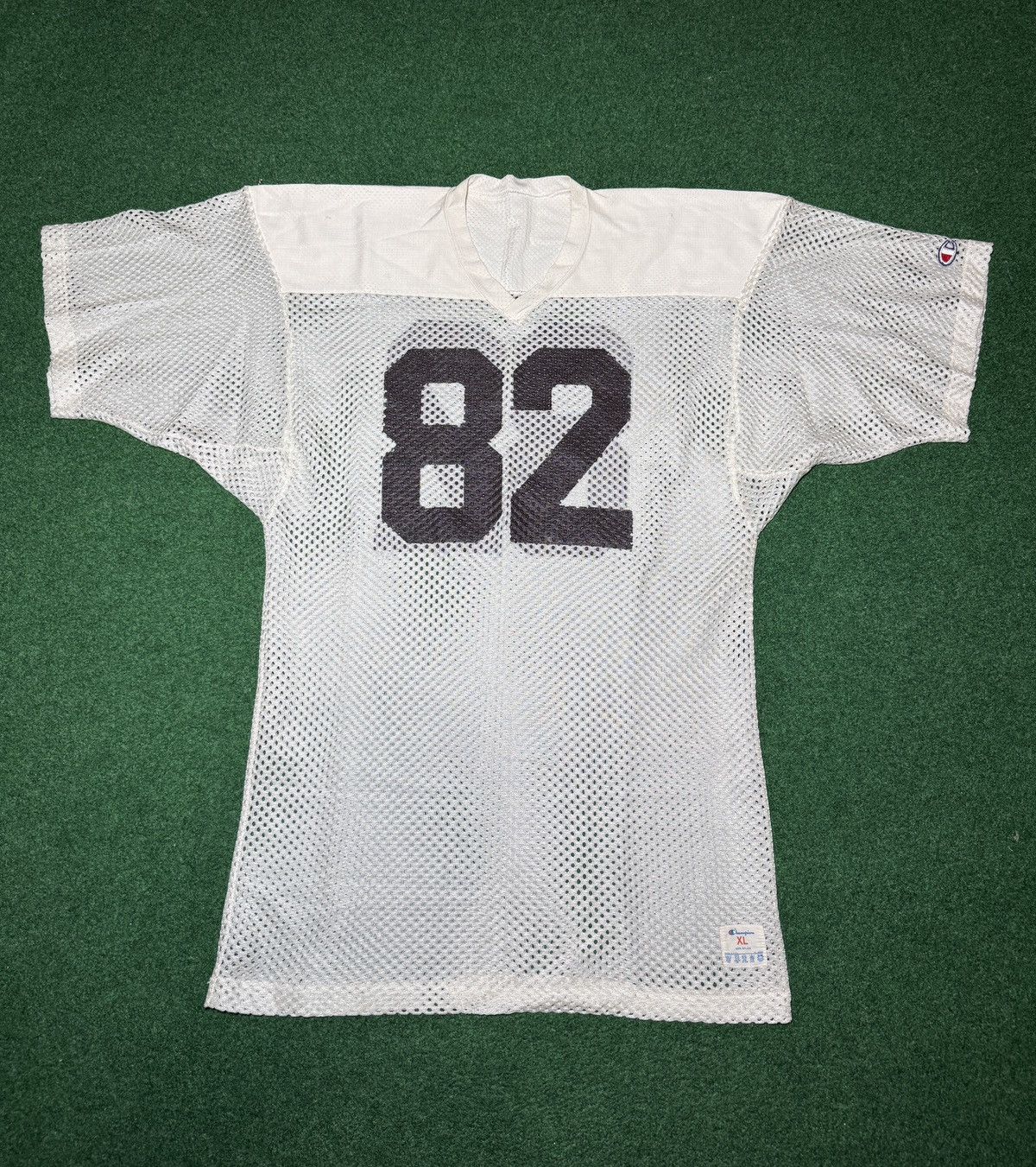 Champion Vintage 70s 80s Champion Football #82 White XL Mesh Jersey Size US XL / EU 56 / 4 - 1 Thumbnail