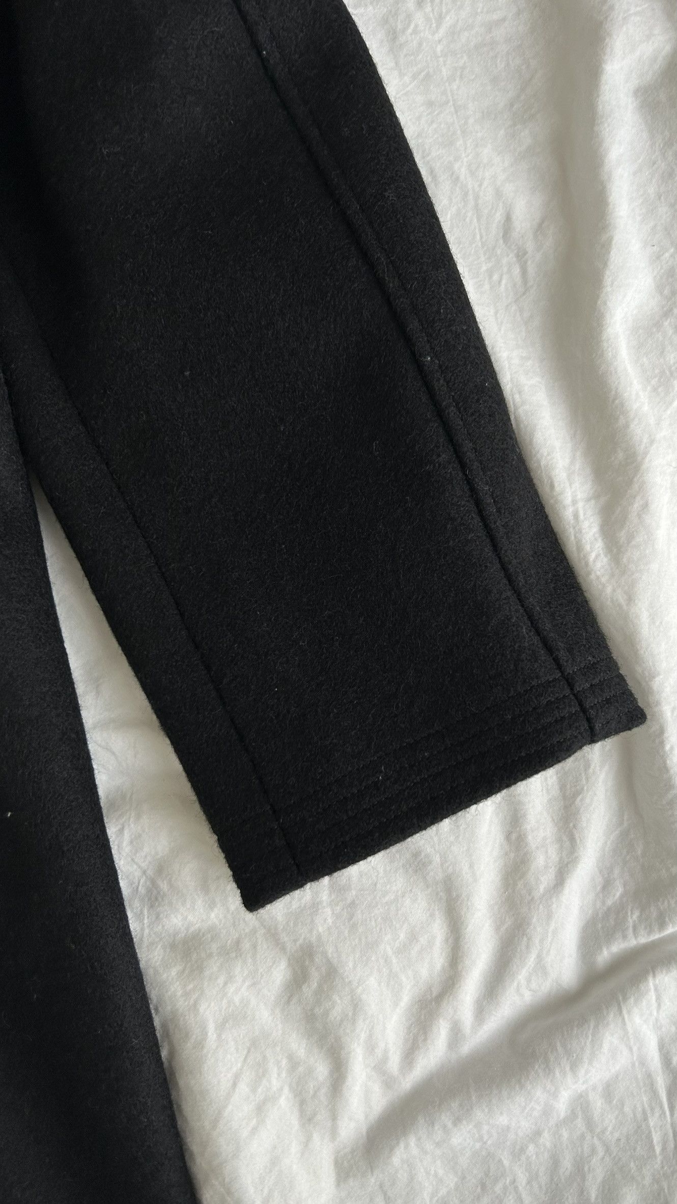 image of Ymc . Black Wool Coat . Xl, Men's