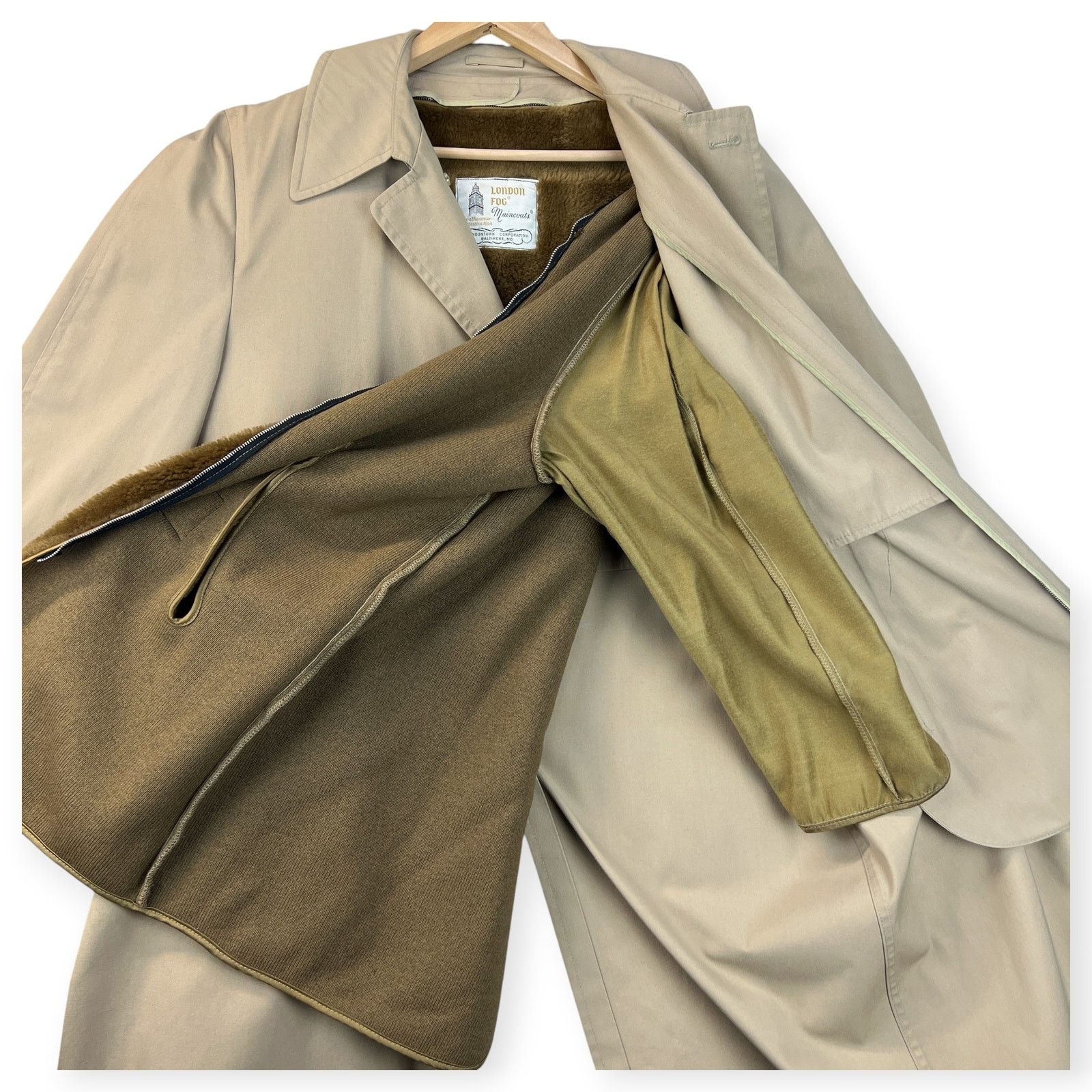 London Fog Vintage London Fog Mens Maincoats Canvas Trench Coat 42R Size US XS / EU 42 / 0 - 3 Thumbnail