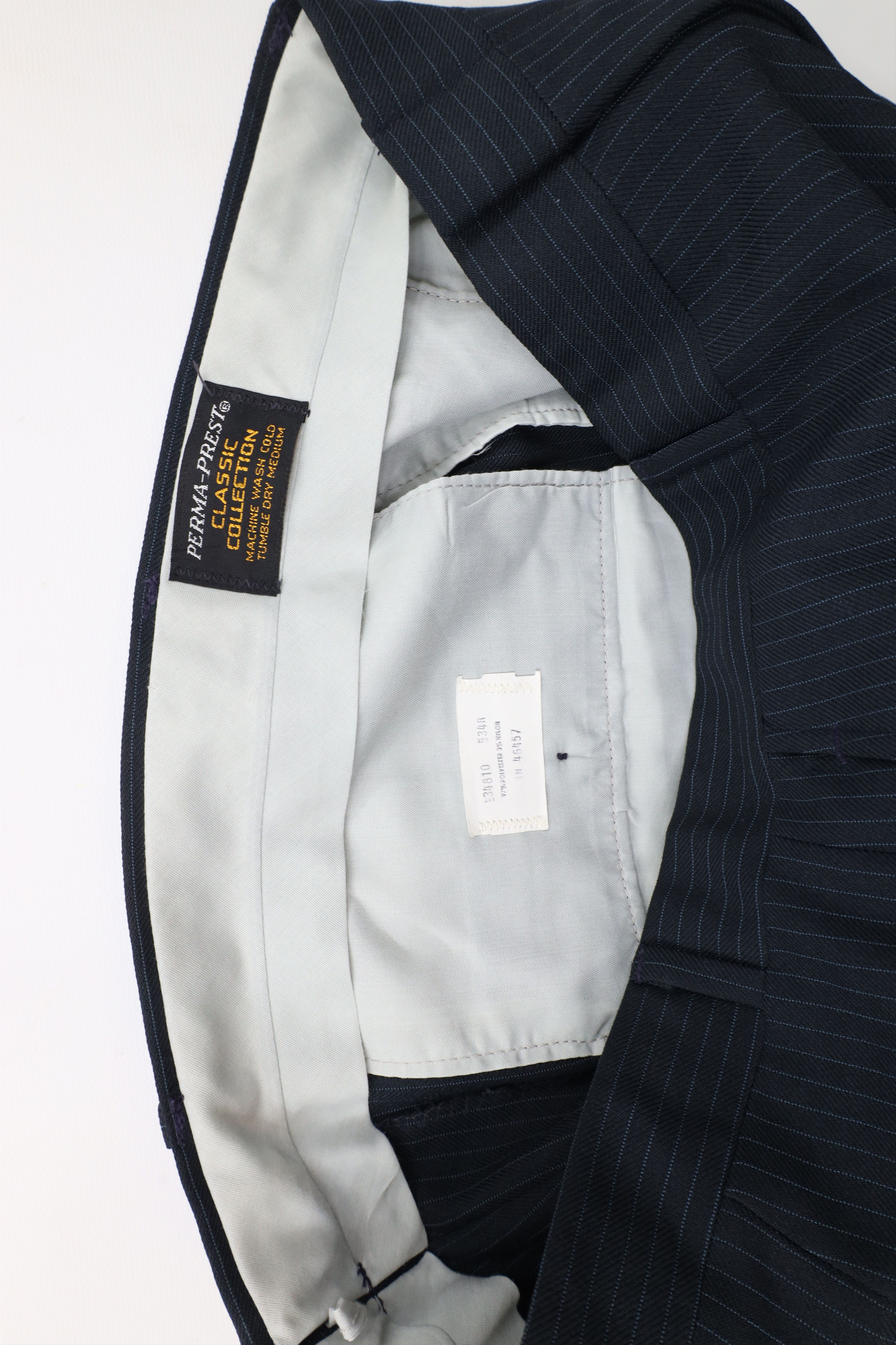 Vintage Vintage 70s Streetwear Knit Flared Wide Leg Chino Pants Navy Size US 34 / EU 50 - 6 Thumbnail