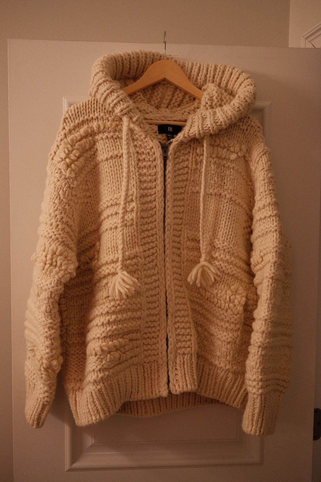Banana Republic Banana Republic Hand-Knit Hooded Zip Jacket Cream — NWOT Size US M / EU 48-50 / 2 - 1 Thumbnail