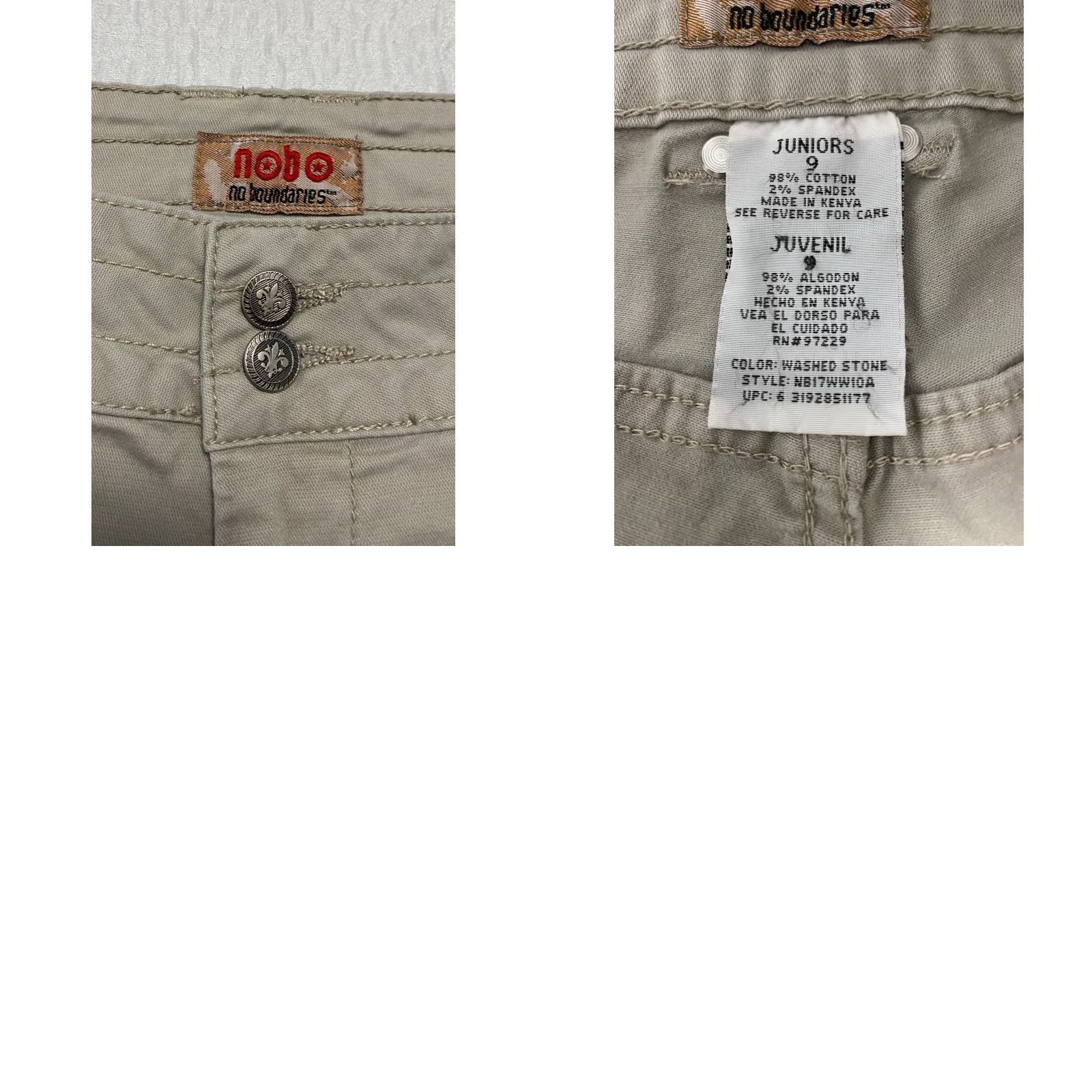 Vintage No Boundaries Women's Pants Juniors Size 9 Beige Wide Leg Stretch Size 28" / US 6 / IT 42 - 8 Thumbnail