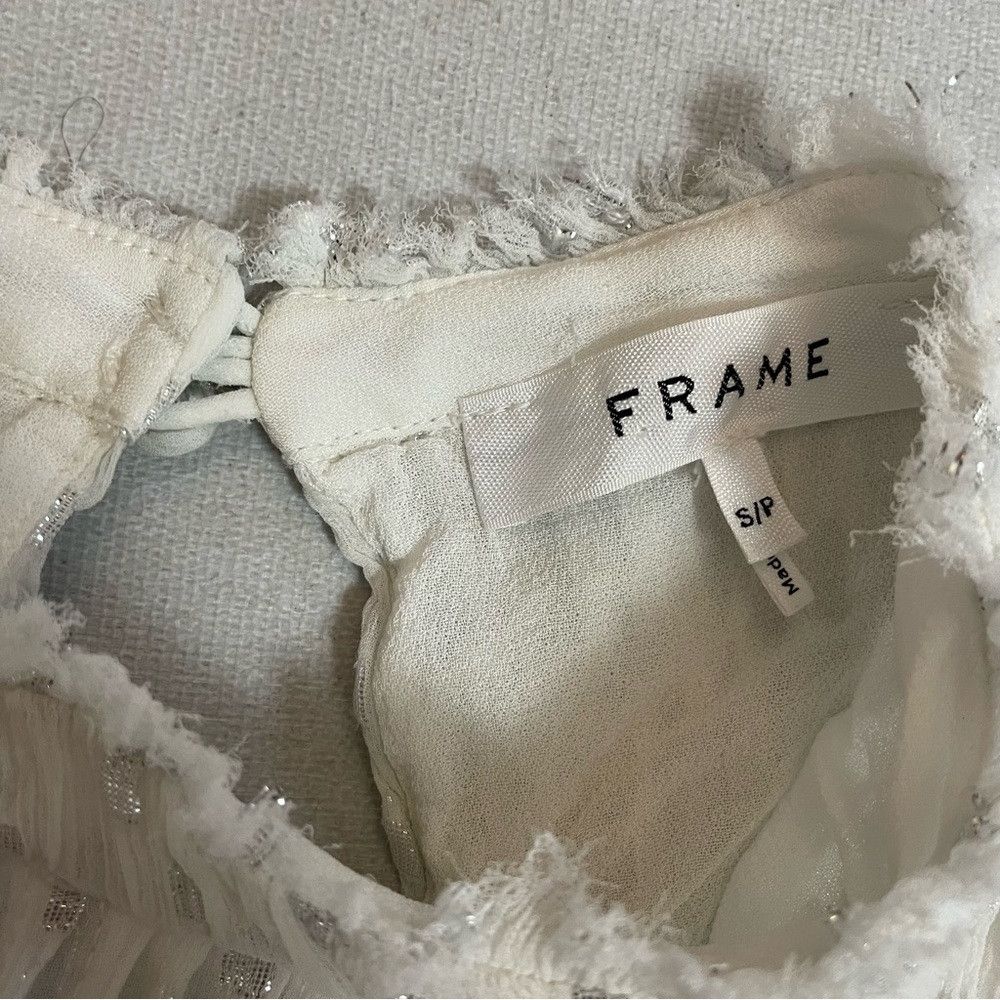 Frame Frame Smocked Metallic Woven Blouse Size S Size S / US 4 / IT 40 - 6 Thumbnail