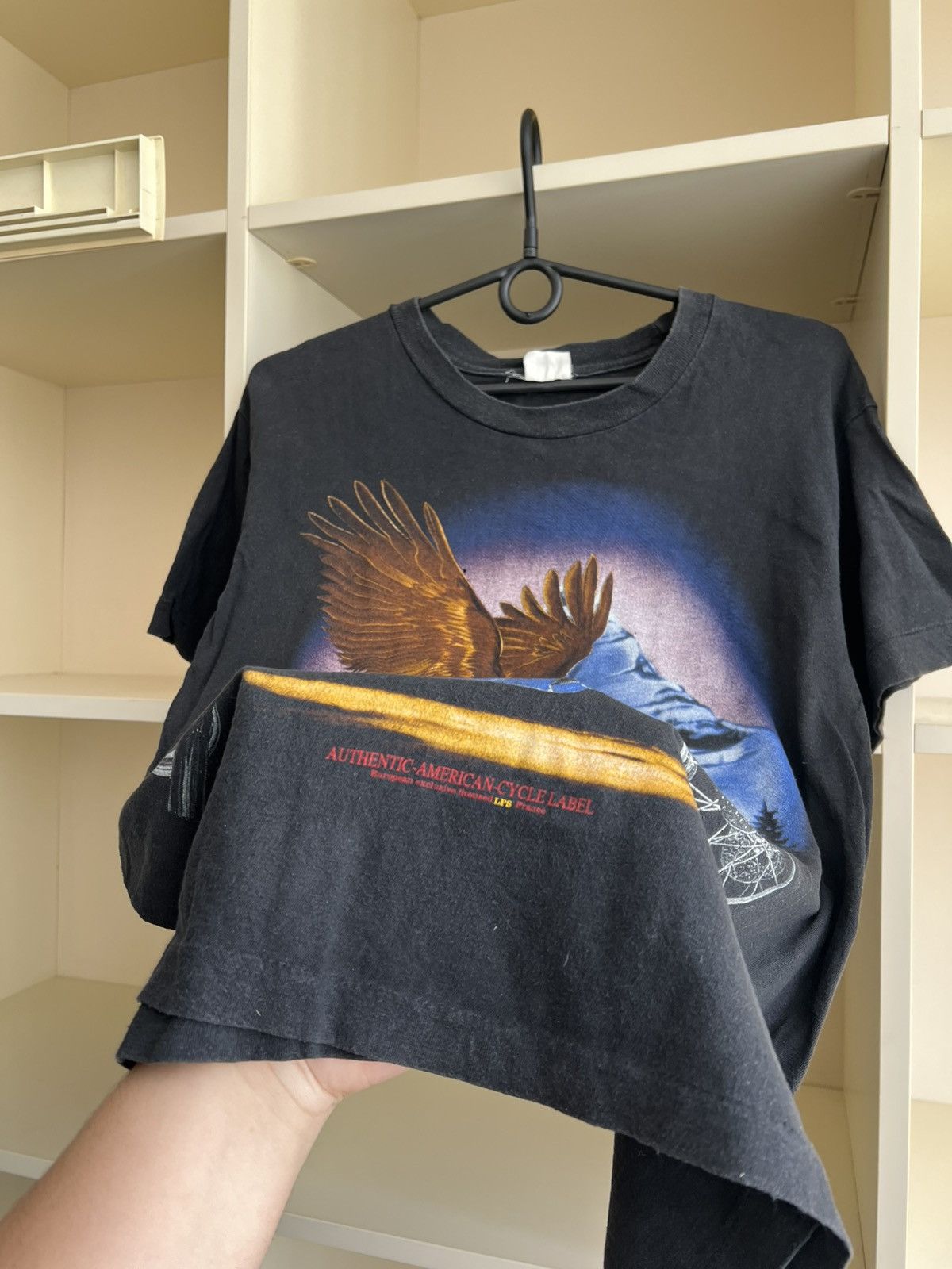 Vintage Vintage American Cycle Label Eagle Biker T-Shirt 90s Size US S / EU 44-46 / 1 - 6 Thumbnail