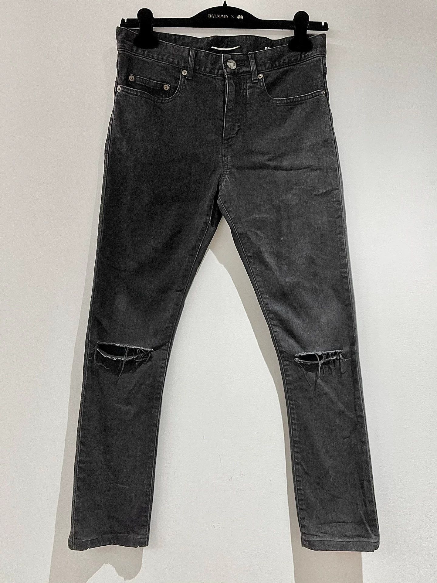 Saint Laurent Paris Black Ripped Denim Jeans Size 28 Size US 28 / EU 44 - 1 Thumbnail