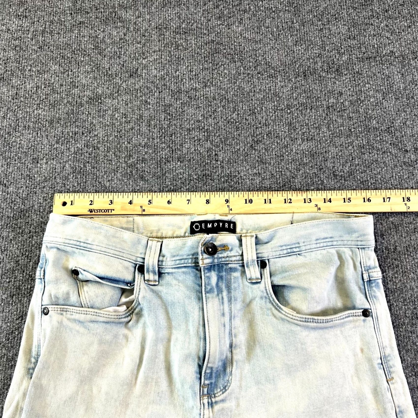 Empyre Empyre Verge Jeans Mens 32 Light Blue Denim Cotton Stretch Skinny Leg Streetwear Jeans Size US 32 / EU 48 - 3 Thumbnail