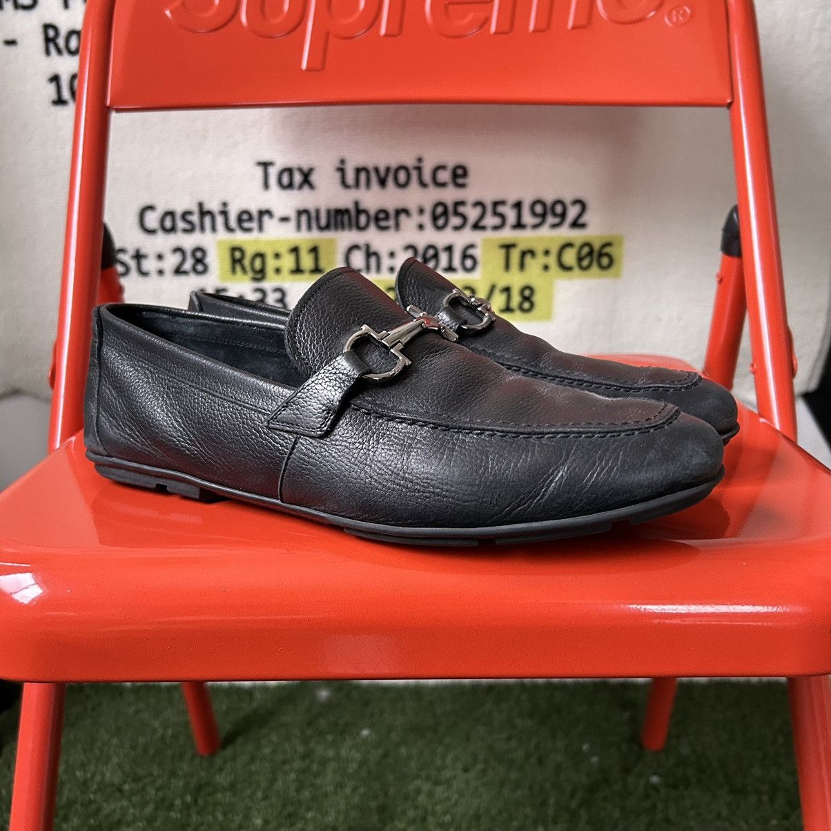 image of Salvatore Ferragamo Ferragamo Classic Black Loafer Shoes, Men's (Size 8)