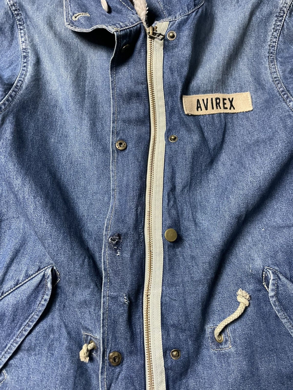 Avirex × Vintage Avirex Authentic Garment Fish Tailed Denim Jacket (44) Size US M / EU 48-50 / 2 - 12 Thumbnail