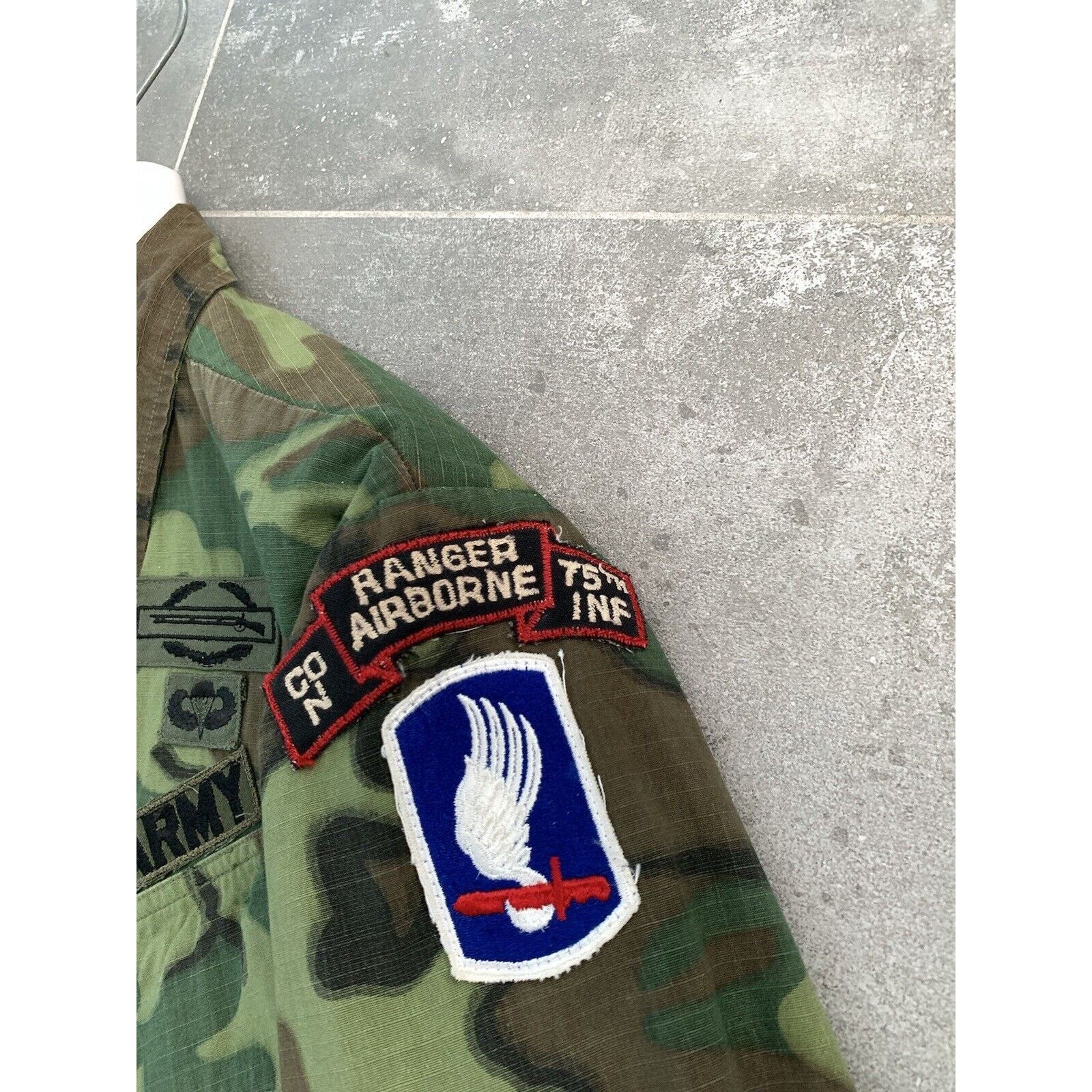 Vintage Mens US ARMY Ranger Airborne 75th Inf VIETNAM WAR Jacket M-L Size US L / EU 52-54 / 3 - 5 Thumbnail