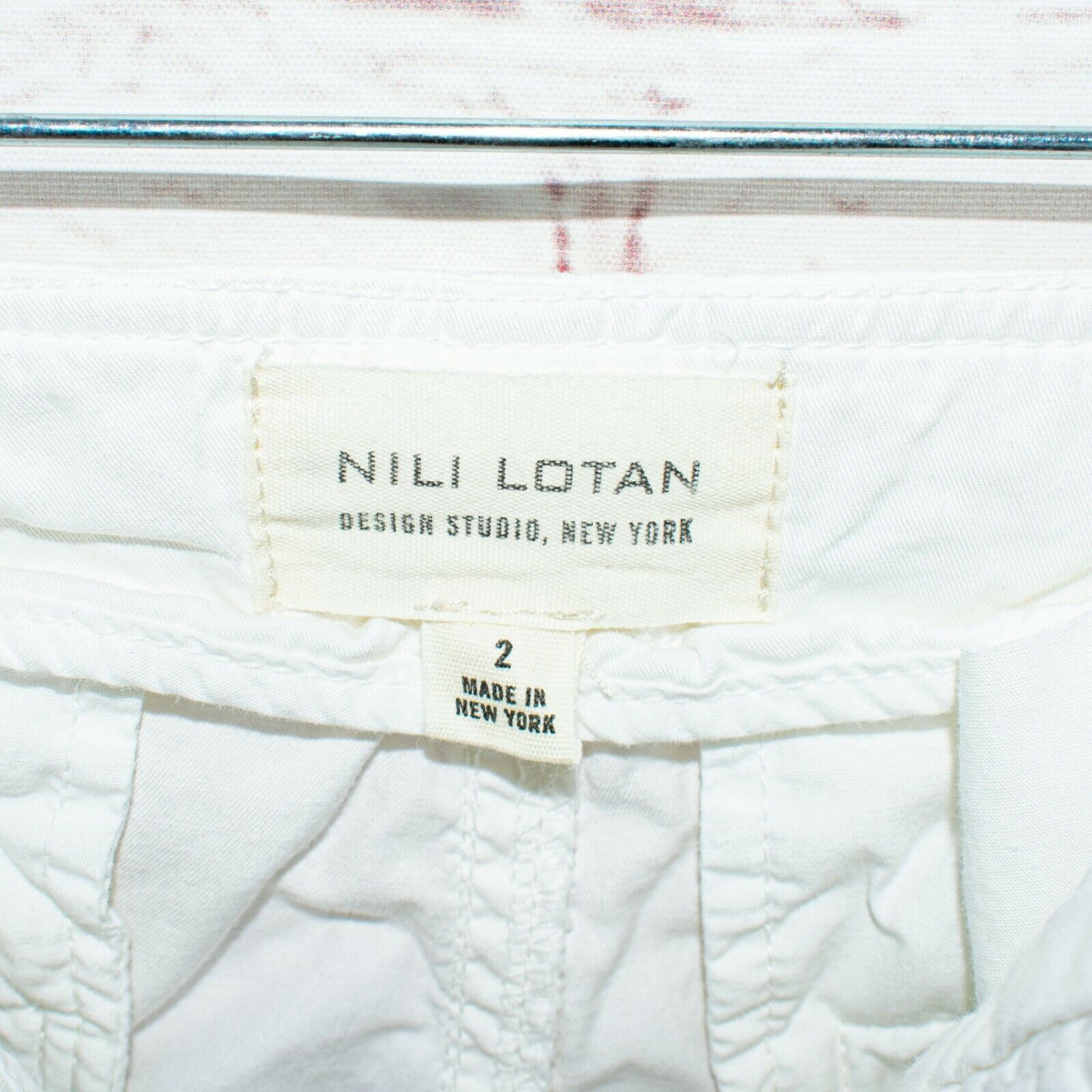 Nili Lotan NILI LOTAN Women's Cropped Drawstring Pants White Cotton Size 28" / US 6 / IT 42 - 3 Thumbnail