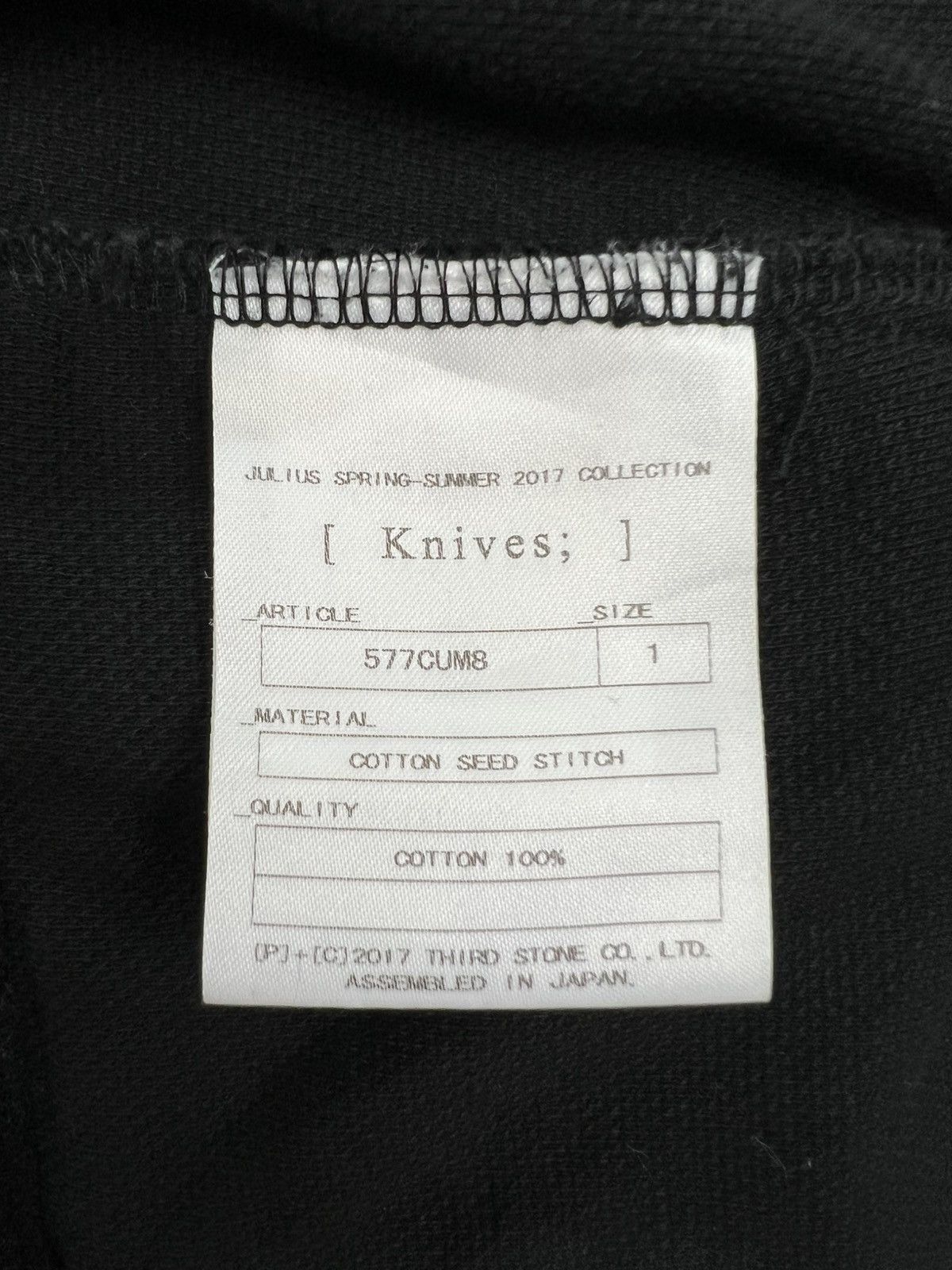 Julius Julius Spring-Summer 2017 Collection “Knives” Mock Neck Tee Size US S / EU 44-46 / 1 - 6 Thumbnail