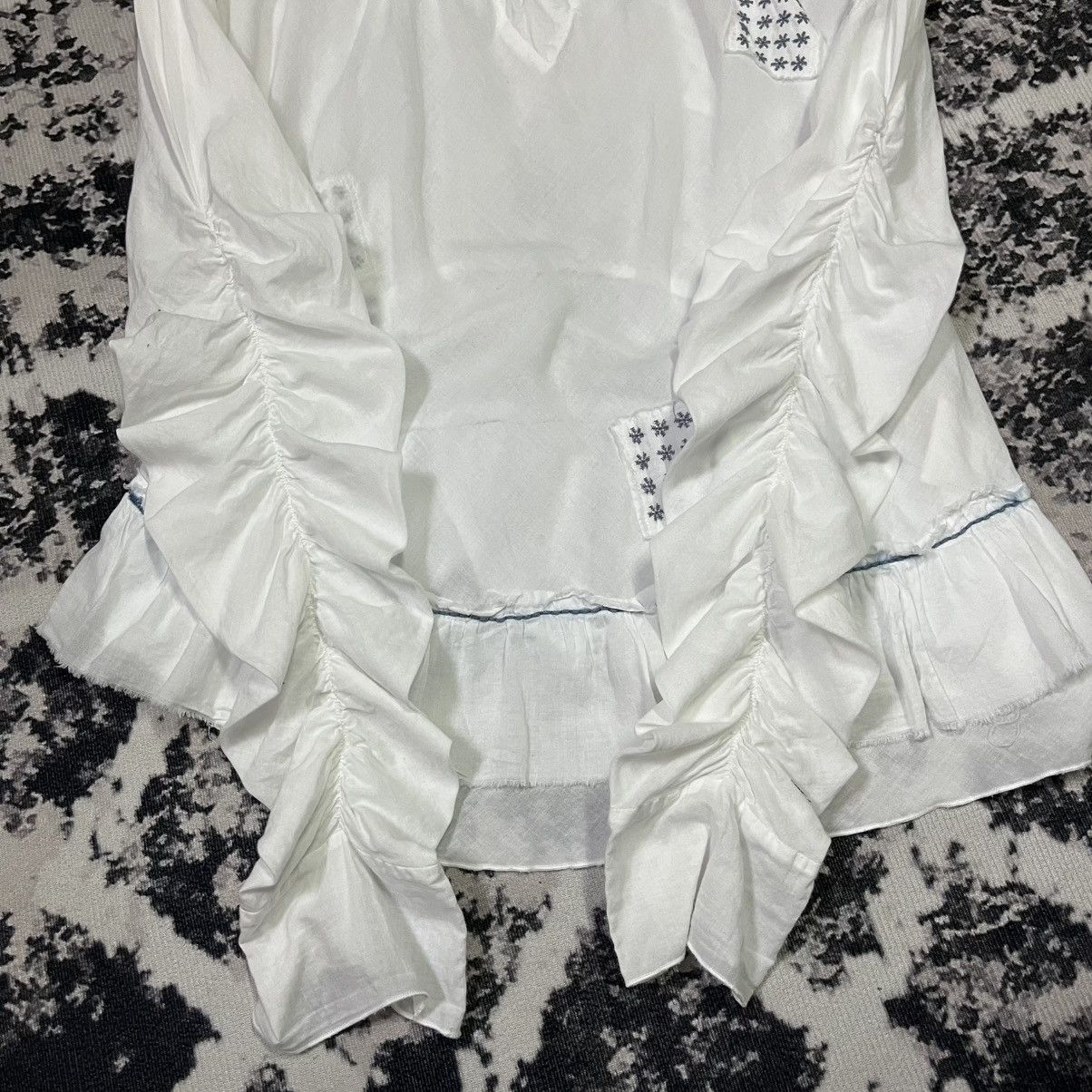 Marithe + Francois Girbaud a24 Marithe Francois Girbaud white rufft blouse Size XS / US 0-2 / IT 36-38 - 7 Thumbnail