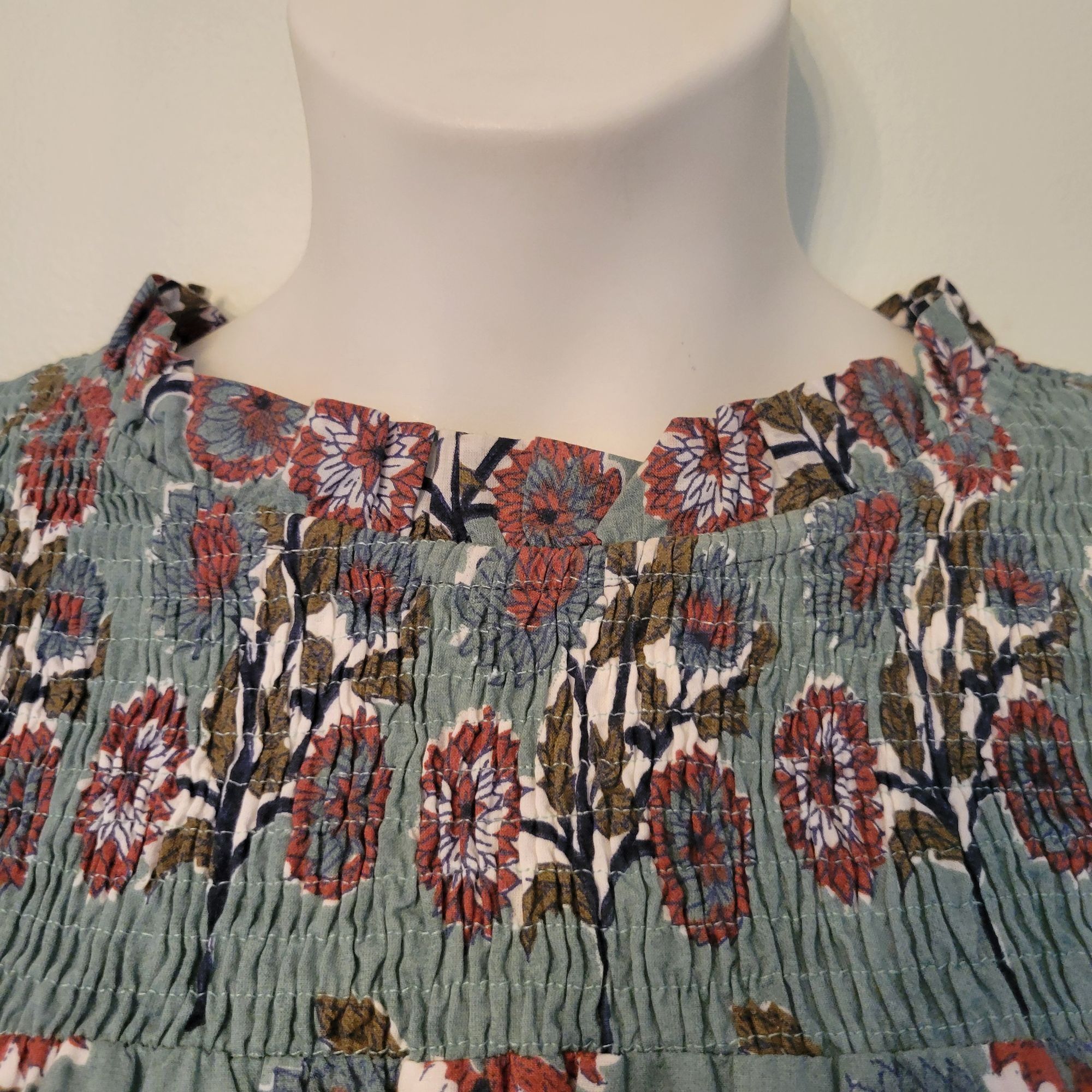 Other Victoria Dunn PEONY Boho Floral Dress M Smocked High Neck Sw Size M / US 6-8 / IT 42-44 - 2 Thumbnail