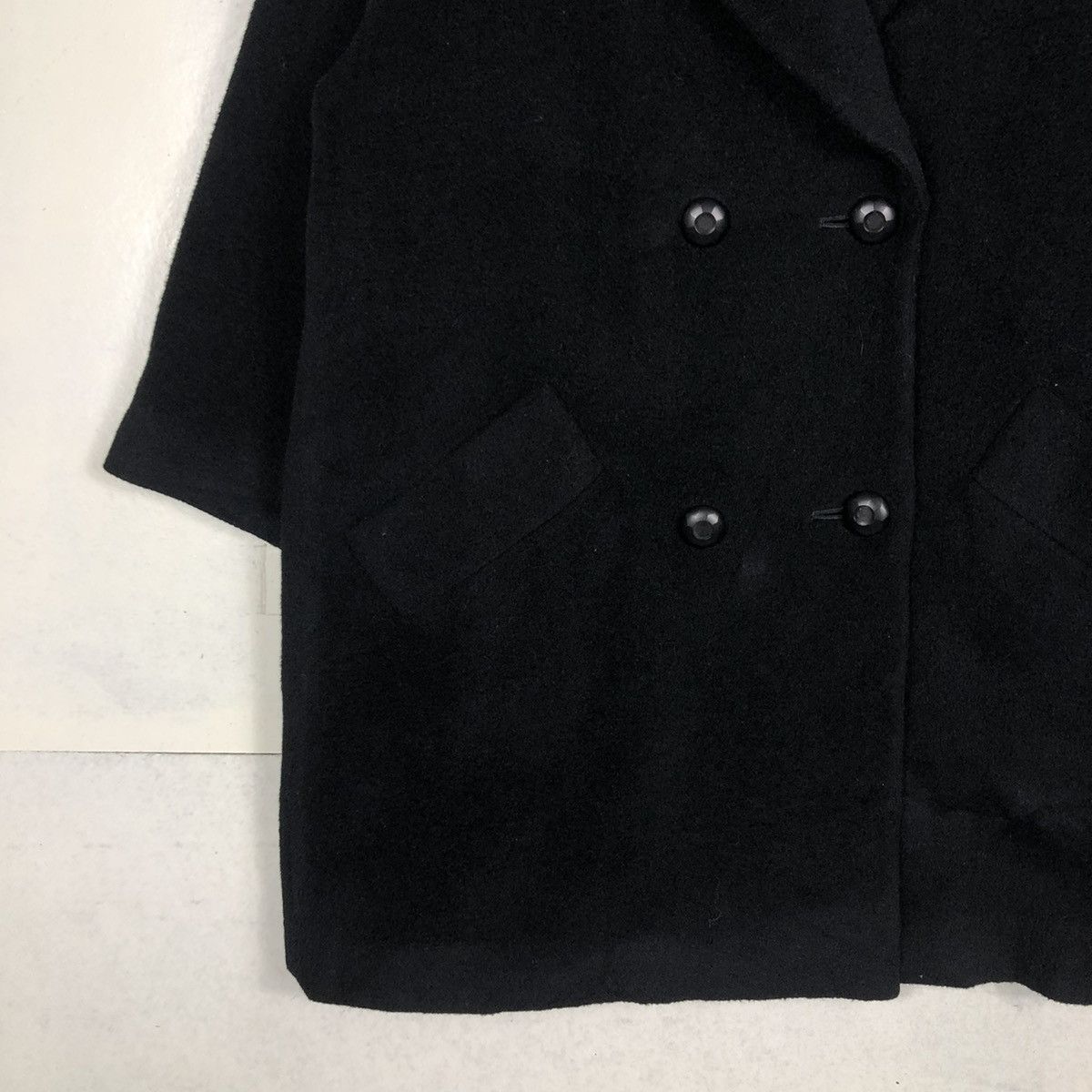 Designer × Givenchy × Vintage 📌RICH BLACK DOUBLE COLLAR WOOL LONG JACKET GIVENCHY Size US M / EU 48-50 / 2 - 6 Thumbnail