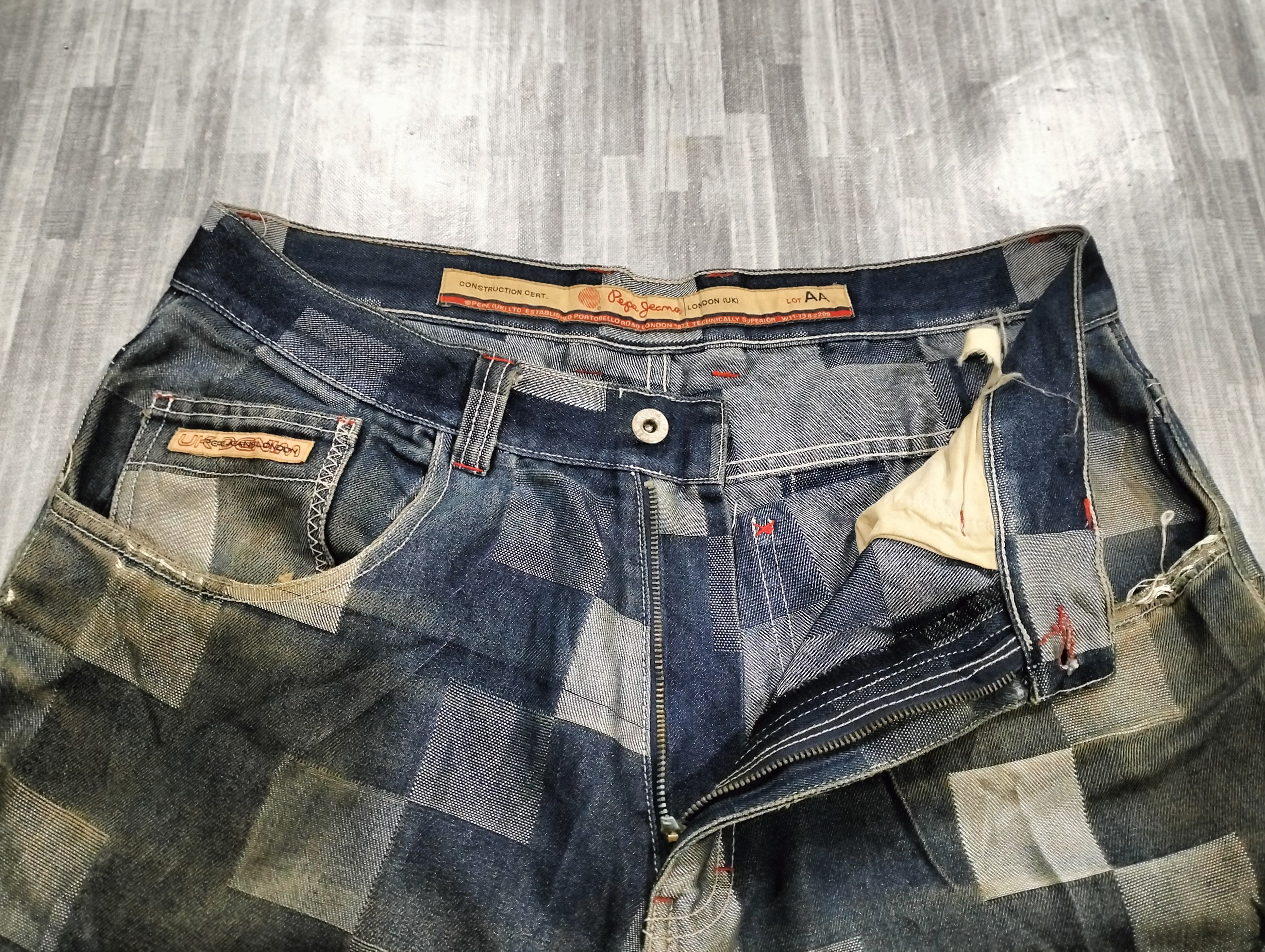 Pepe Jeans Pepe Jeans Baggy Pants Patchwork Design Distressed Pants Size US 35 - 7 Thumbnail