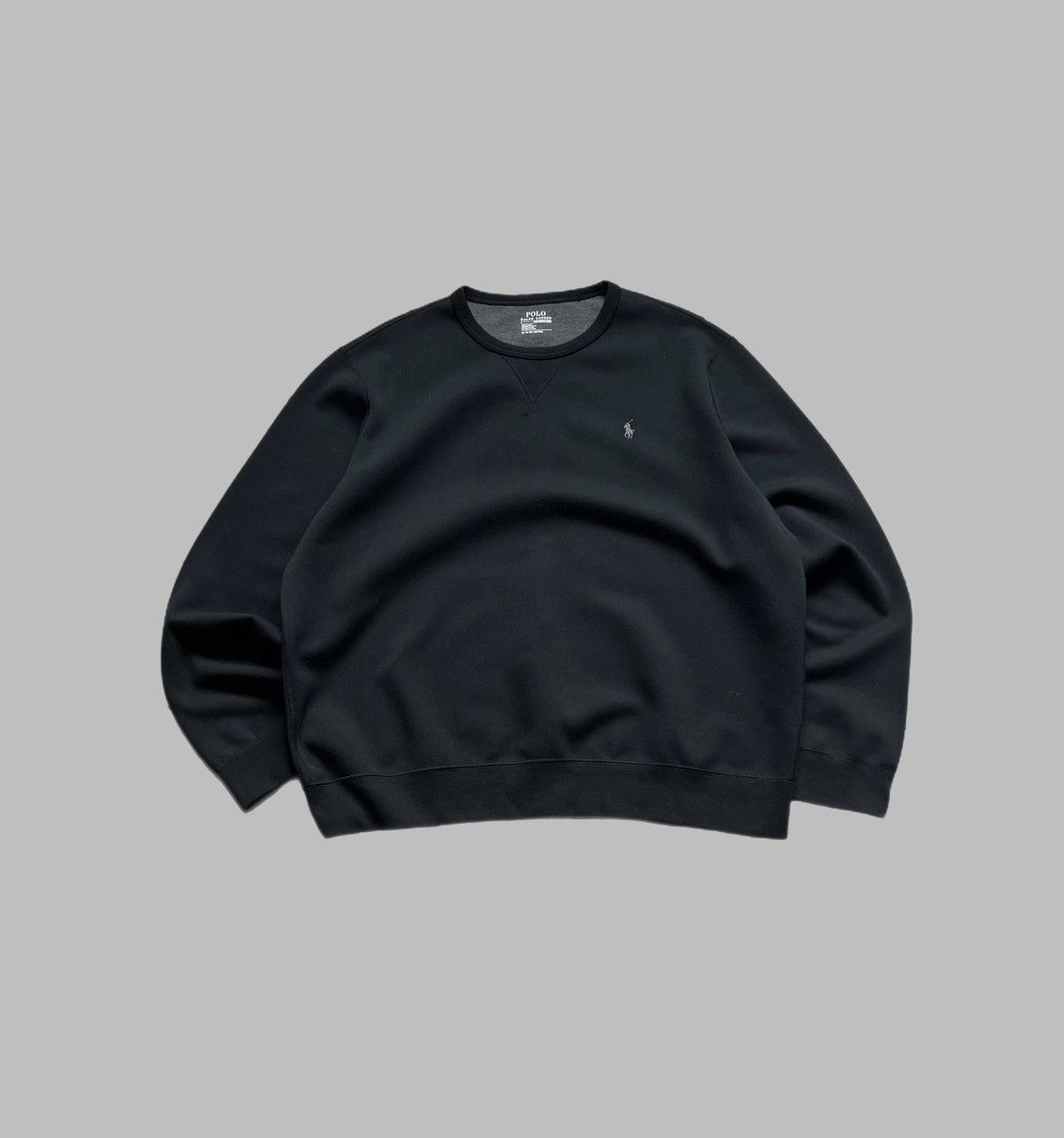 Polo Ralph Lauren × Vintage Vintage Boxy Polo Ralph Lauren Sweatshirt Black Oversized Size US XL / EU 56 / 4 - 1 Thumbnail