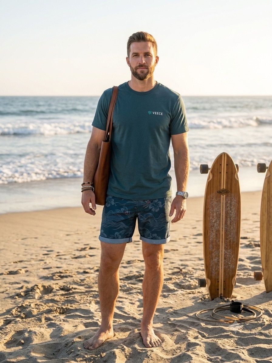 BKE Veece Split Stripe Surf Beach Costal BKE t-shirt Navy large Size US L / EU 52-54 / 3 - 1 Thumbnail