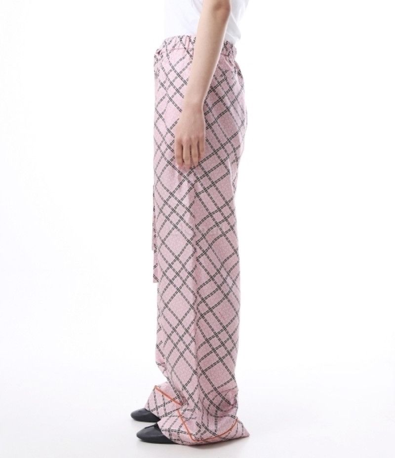 Gucci o1la5ras0526 Printed Silk Twill Trousers in Pink Size 28" / US 6 / IT 42 - 3 Thumbnail
