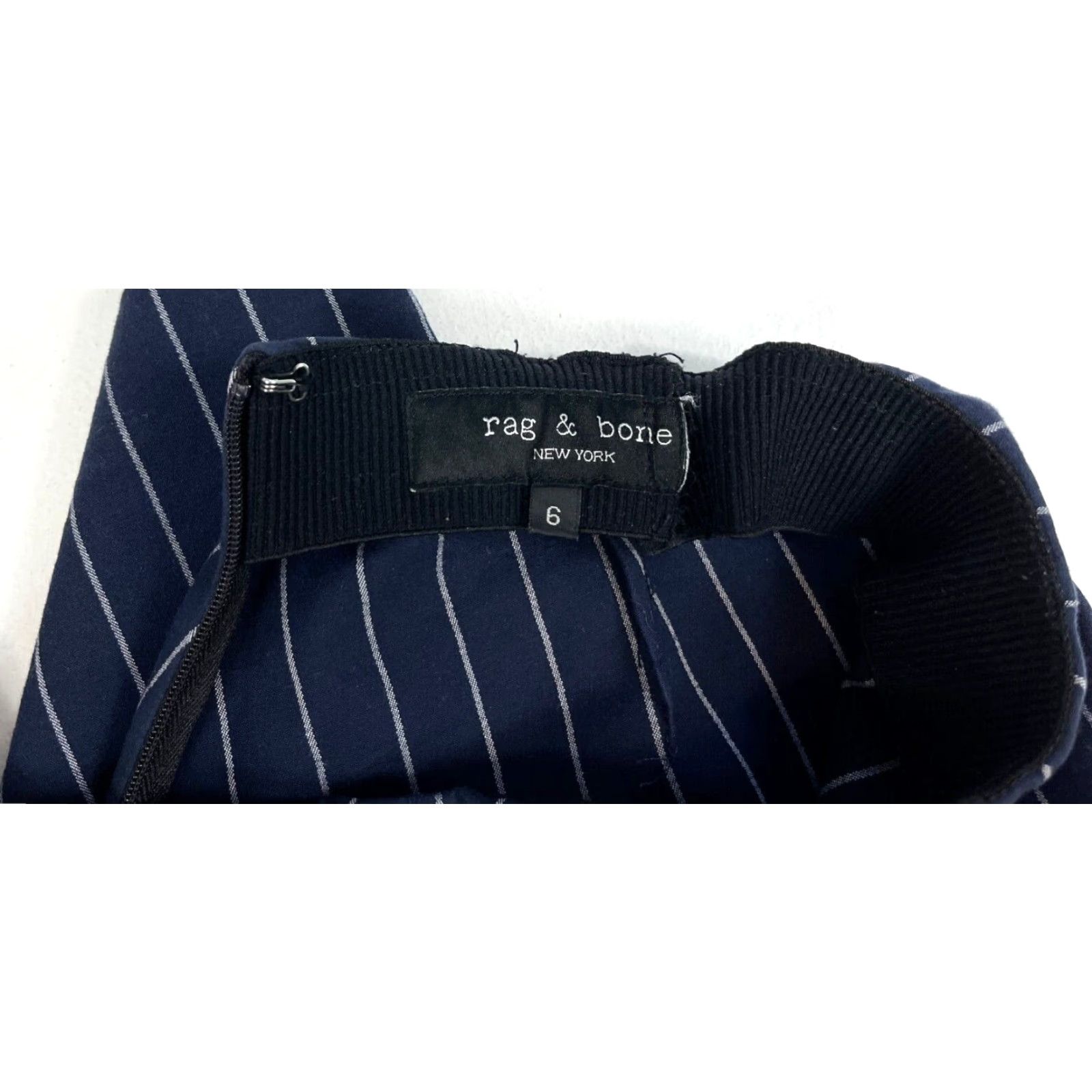 Rag & Bone rag & bone Navy Pin Stripe Pants Women Sz 6 - City Style, Casual, Ankle, Straight Leg, 27in Inseam, Cotton Blend, Made in USA, XS? Size 6. Size 27" / US 4 / IT 40 - 7 Thumbnail