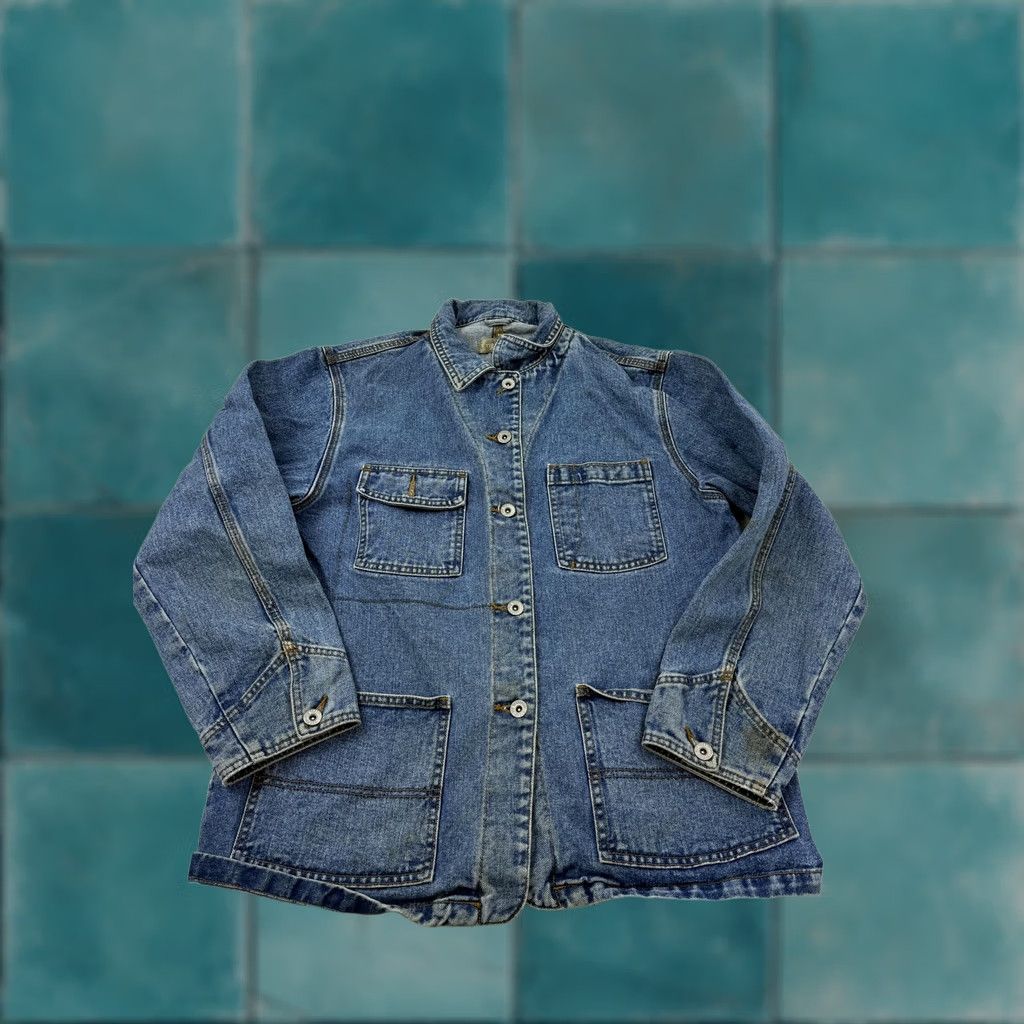 The Territory Ahead The Territory Ahead Jacket Womens M Blue Denim Military Button Front Casual Workwear Size M / US 6-8 / IT 42-44 - 1 Thumbnail