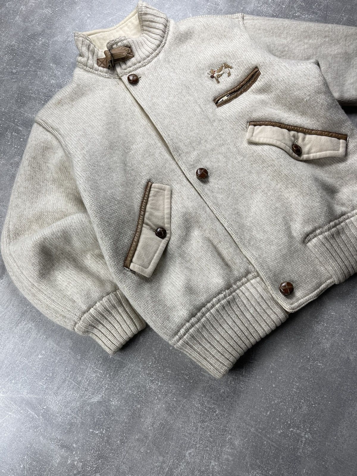 Iceberg ICEBERG × JC de Castelbajac Vintage 90s Wool Bomber Jacket Size US L / EU 52-54 / 3 - 7 Thumbnail