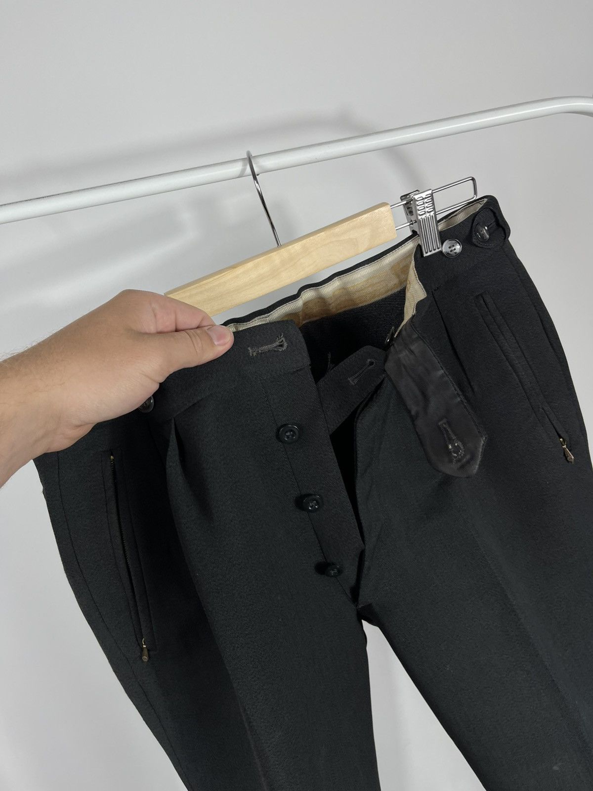 Vintage Vintage Military Riding Pants With Stirrup-Style Hem Black Size US 32 / EU 48 - 10 Thumbnail