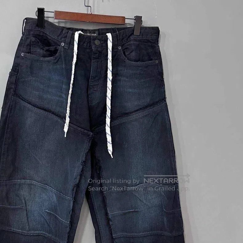 Balenciaga Balenciaga size S Distressed deep blue logging denim jeans Size US 30 / EU 46 - 2 Thumbnail