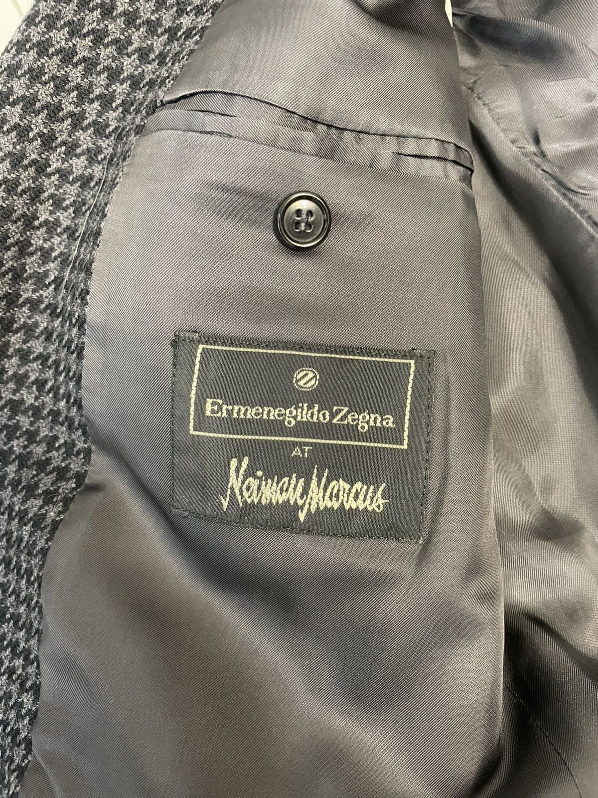 Ermenegildo Zegna × Vintage Houndstooth Check Wool Jacket Size 40R - 6 Thumbnail