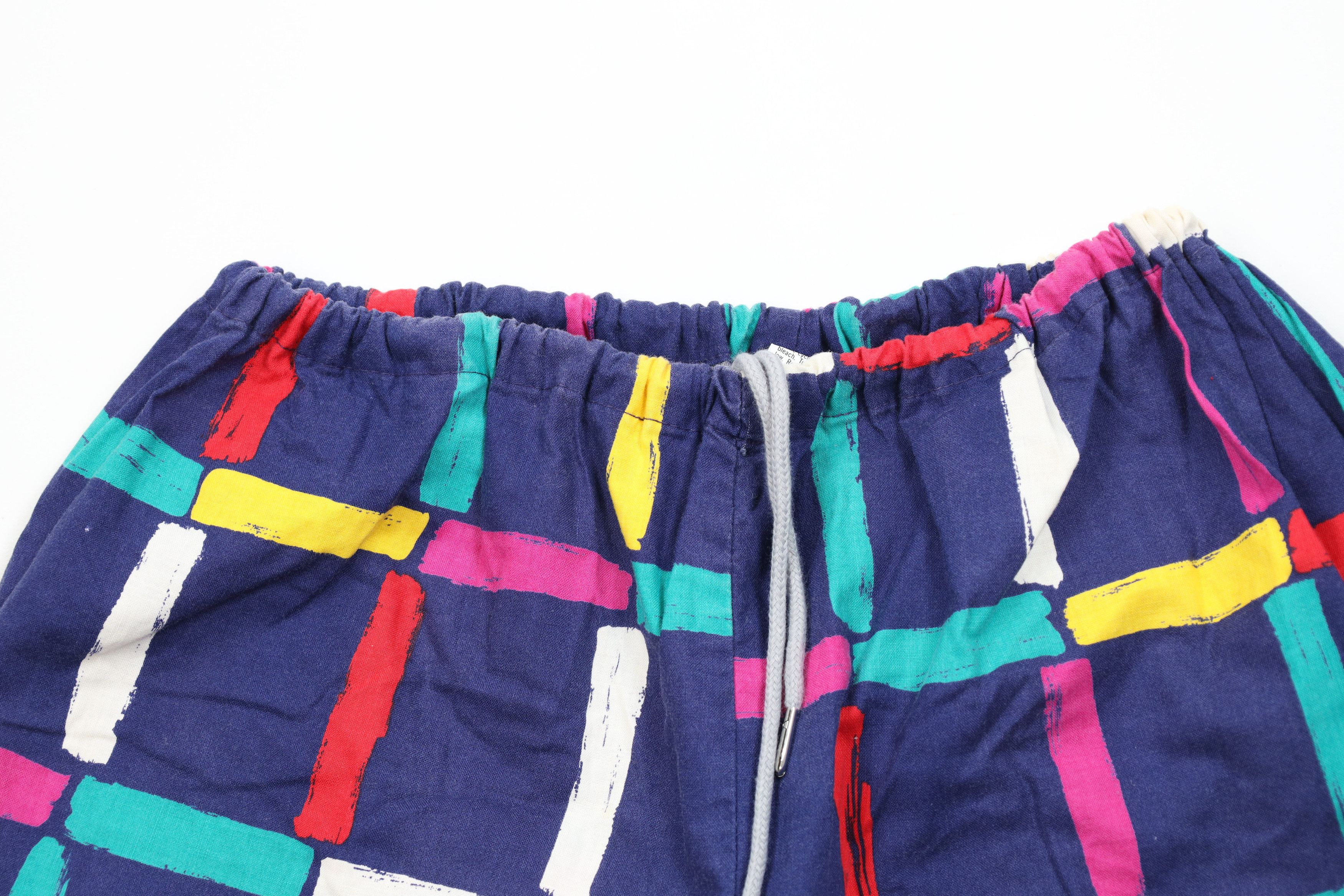 Vintage Vintage 80s 90s Le Tigre Rainbow Checkered Beach Shorts USA Size US 34 / EU 50 - 2 Thumbnail