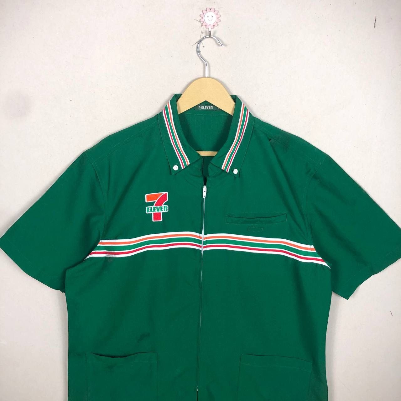 Beauty Beast × Vintage Crazy Vintage 90s 7 Eleven Zipper Shirt Streetwear Size US L / EU 52-54 / 3 - 4 Thumbnail