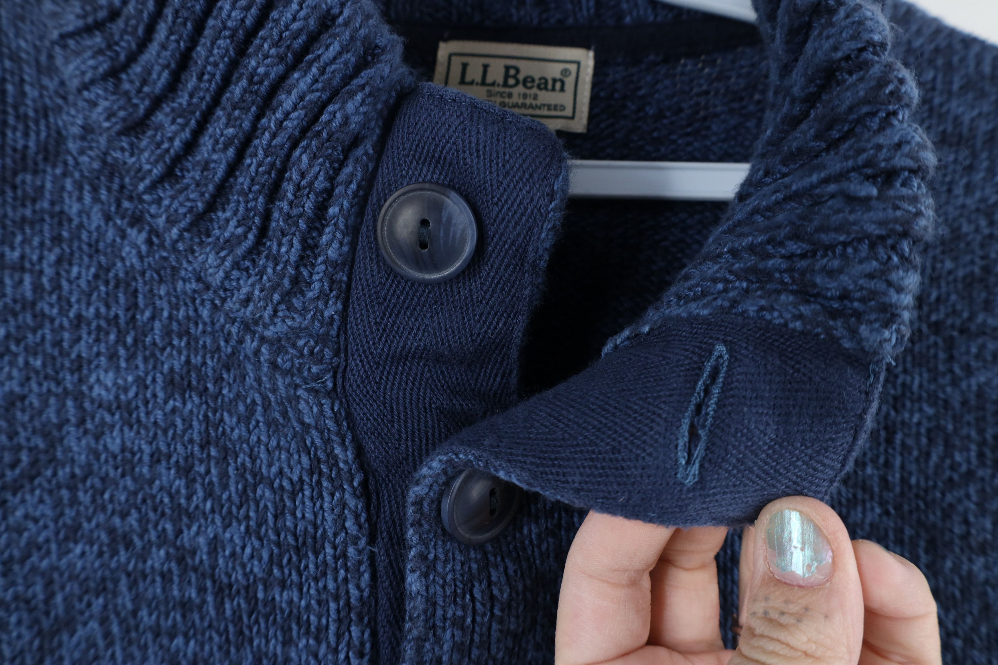 L.L. Bean × Vintage Vintage LL Bean Ribbed Knit Henley Pullover Sweater Blue Size US L / EU 52-54 / 3 - 5 Thumbnail